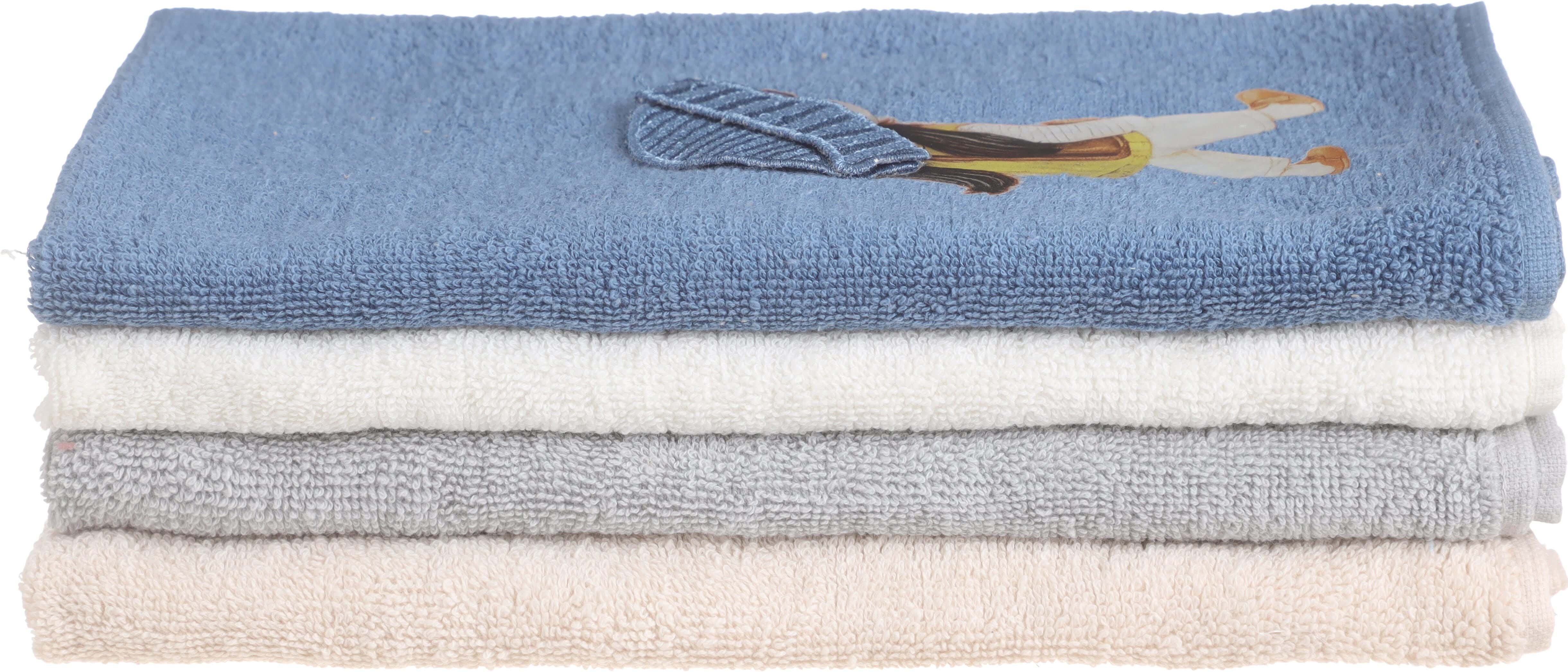 Banotex Cotton Towel Set for Kids, 4 Pieces, 45×55 cm, Approximately 110 grm - Multicolor