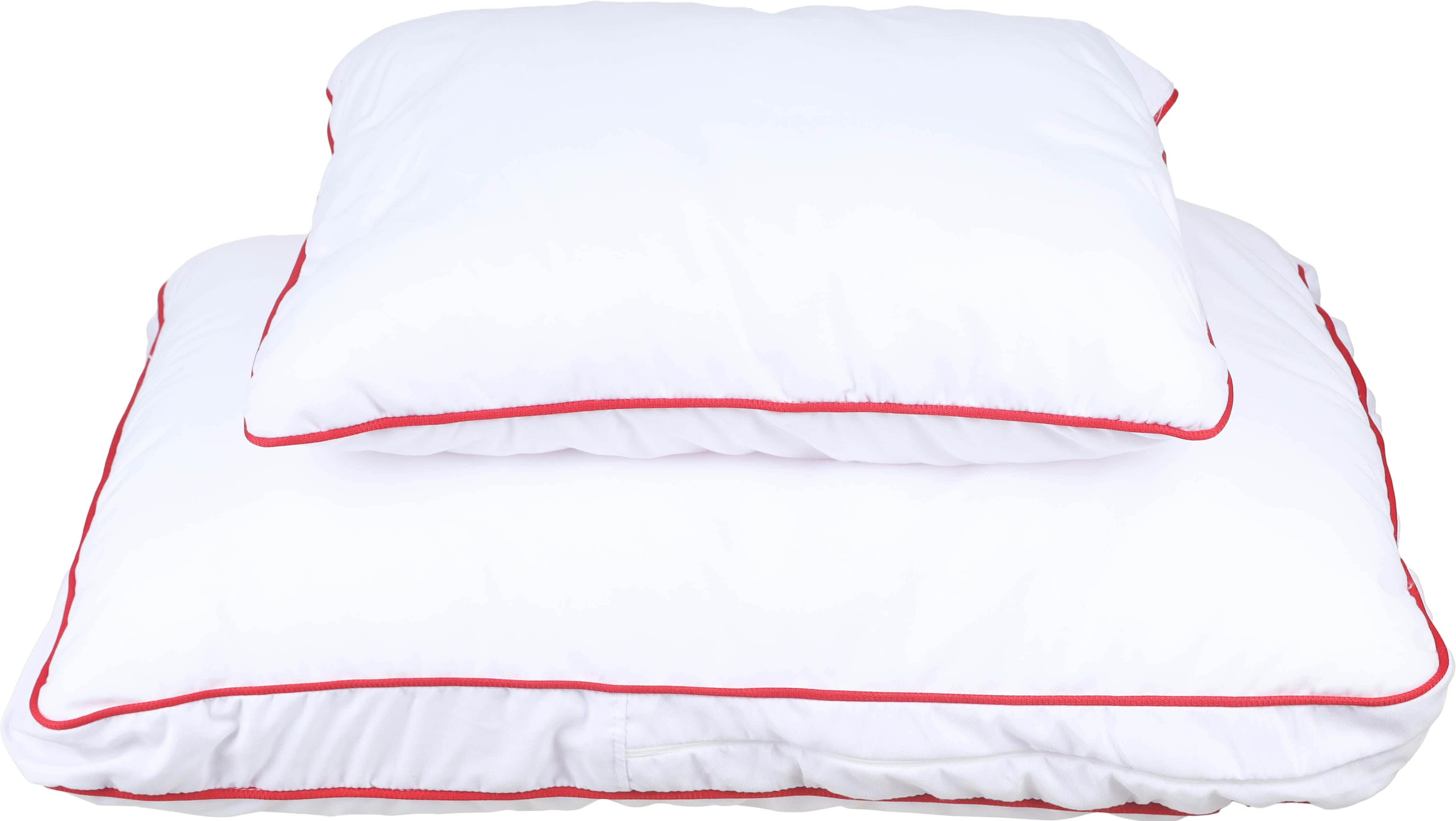 Aldora Soft Fiber Cushion 2×1, 65×45 cm, approximately 1500 grm - White Red
