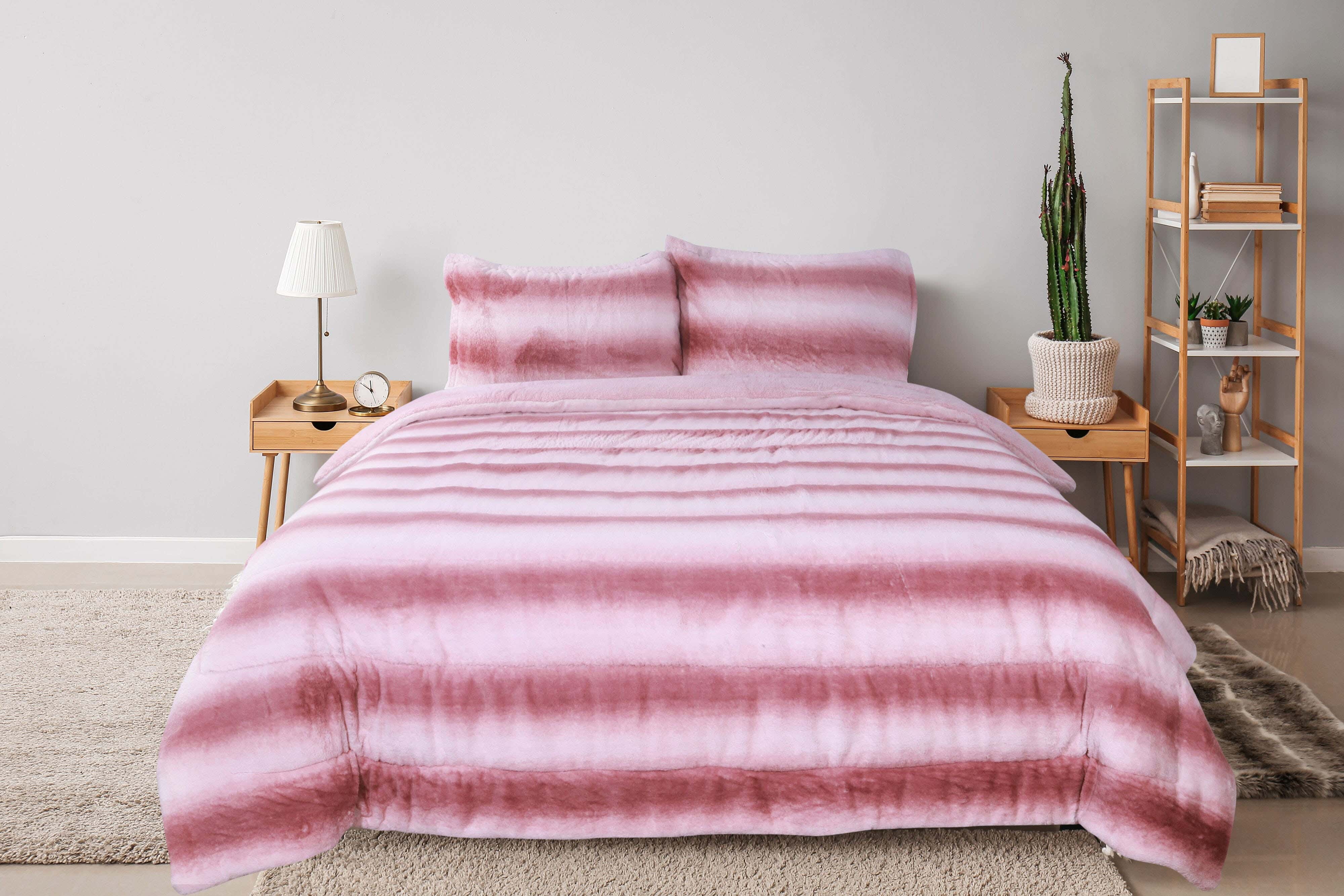 Raha Fur Quilt Set, 3 Pieces, 220x240 cm, 6000 gm - Cashmere