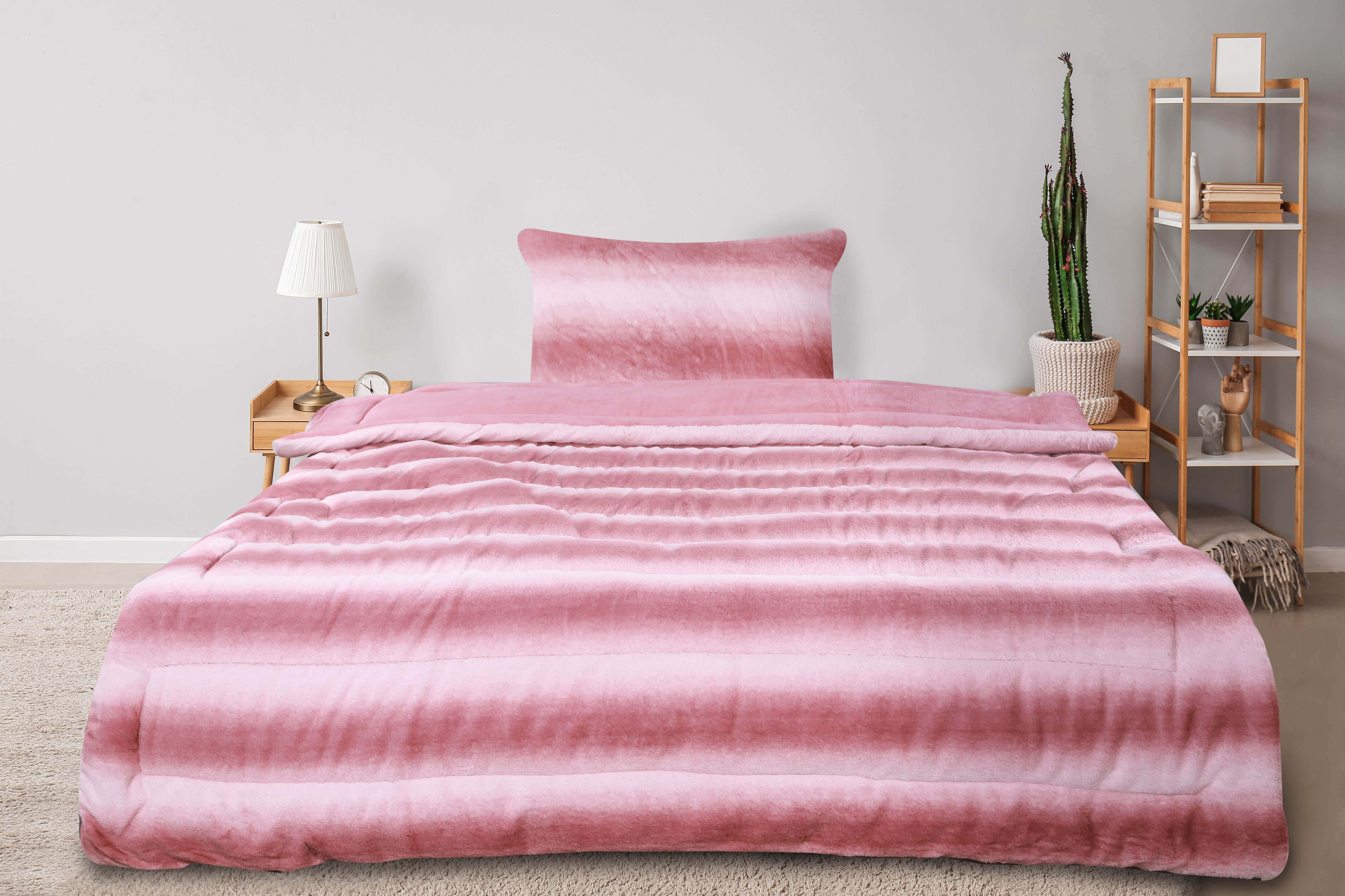 Raha Fur Quilt Set, 4 Pieces, 240x180 cm, 8500 gm - Cashmere