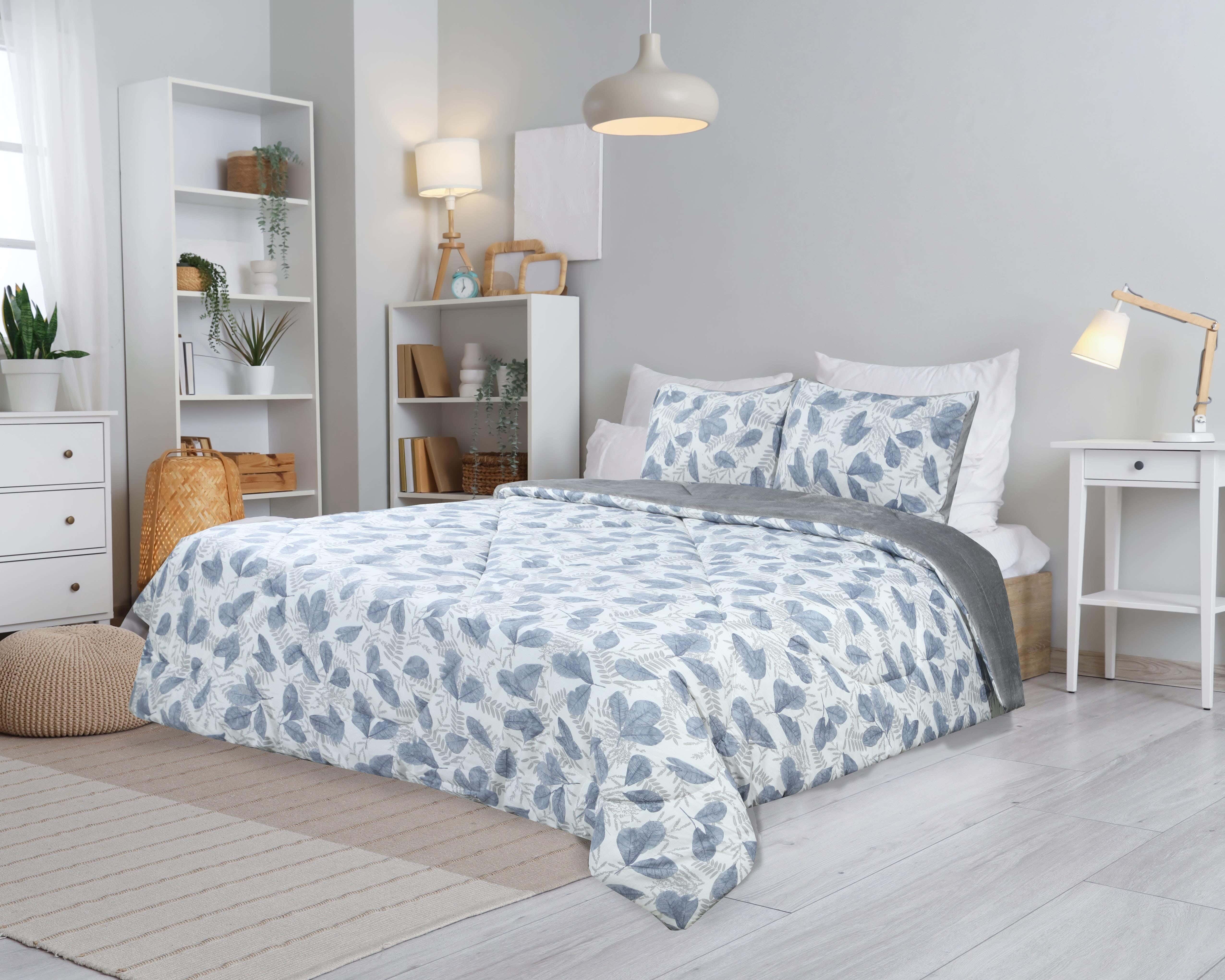 Lili Cotton Quilt Set with Velvet Back, 3 Pieces, 240×250 cm, 4400 gm - Multicolor