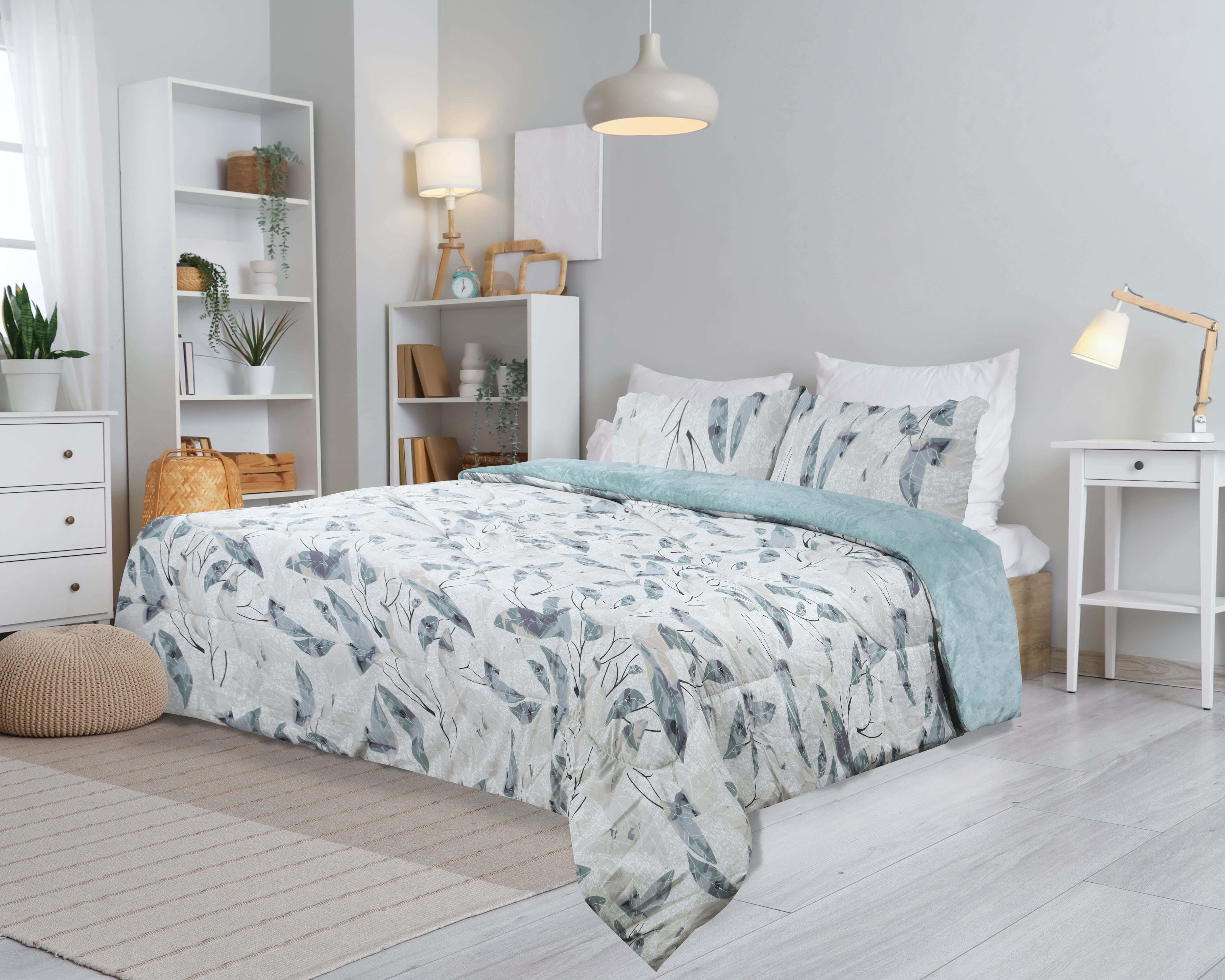 Lili Cotton Quilt Set with Velvet Back, 3 Pieces, 240×250 cm, 4400 gm - Multicolor