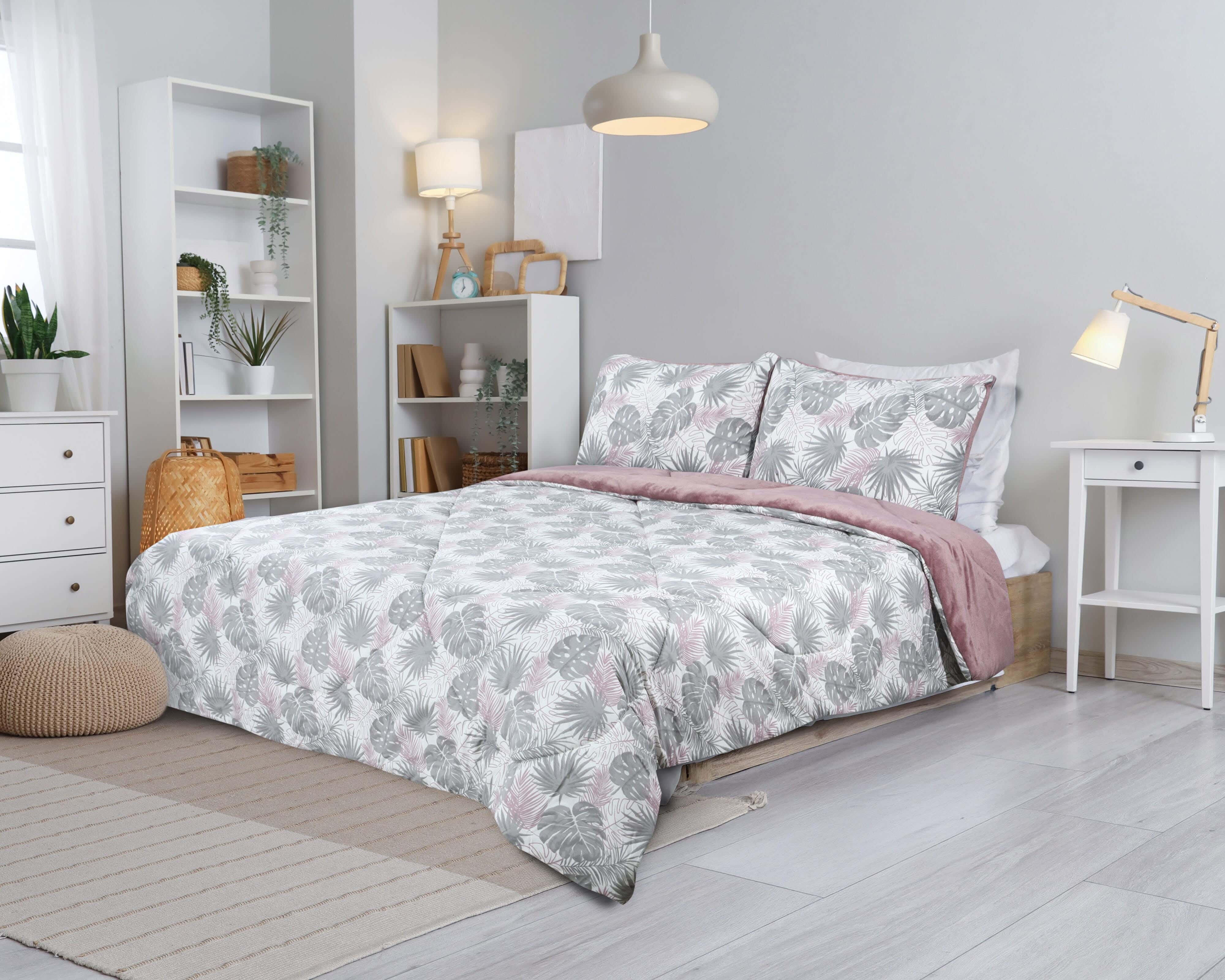Lili Cotton Quilt Set with Velvet Back, 3 Pieces, 240×250 cm, 4400 gm - Multicolor
