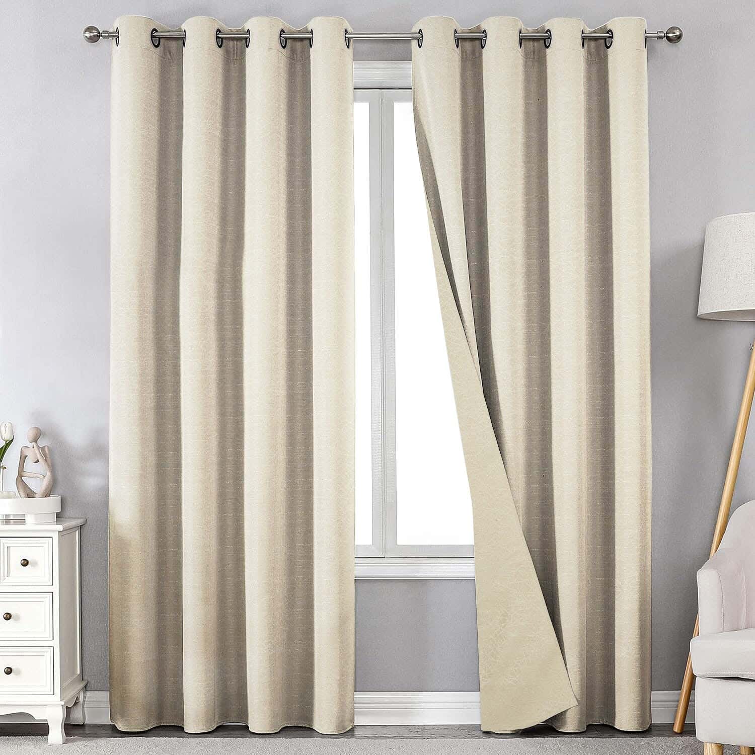 Mokhmal Plain Chenille curtain with Rings, 130×250 cm, approximately 945 grm - ( 1 piece )