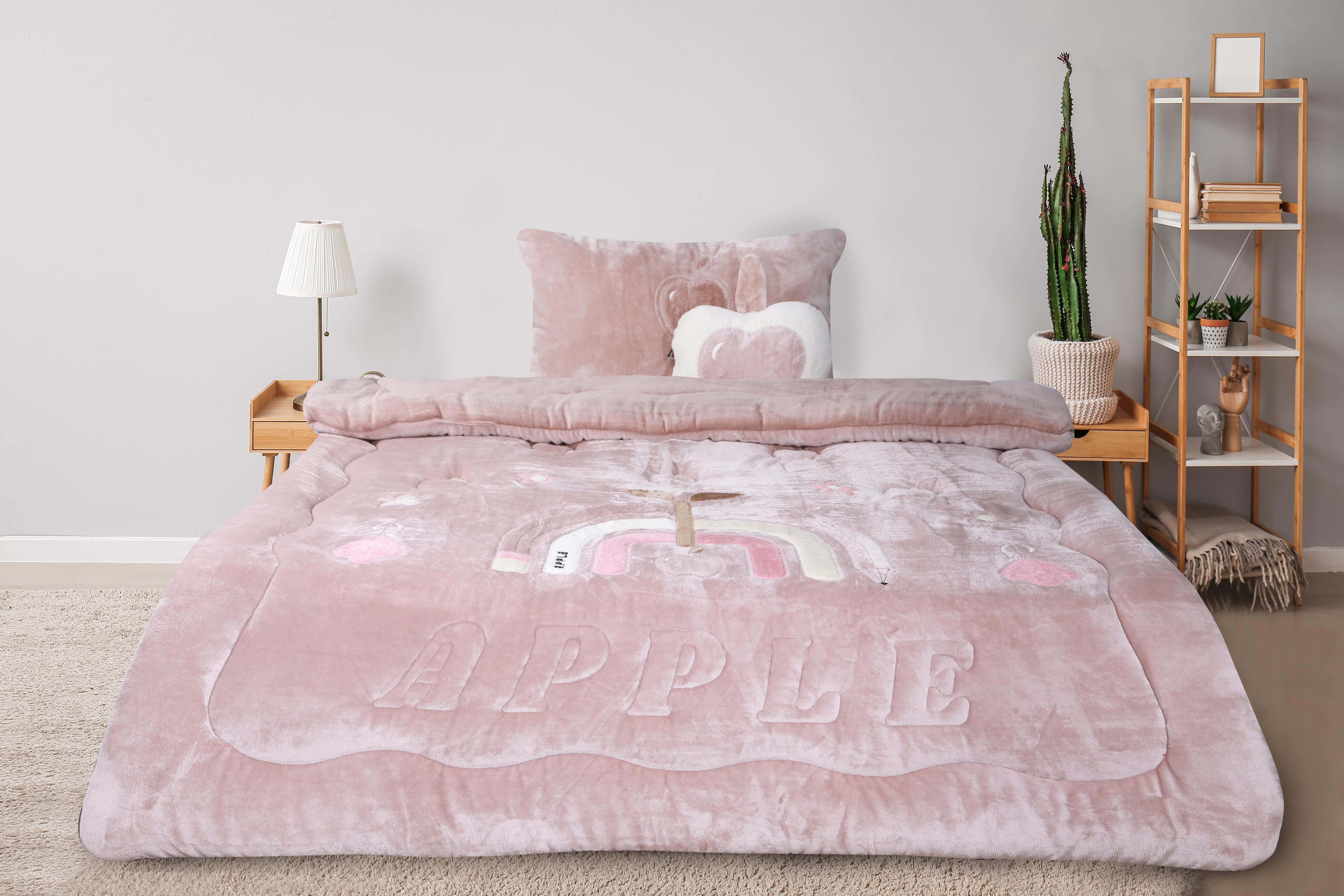 Denzli Velvet Baby Quilt Set, 6 Pieces, 230×180 cm, 8600 gm - Coffee