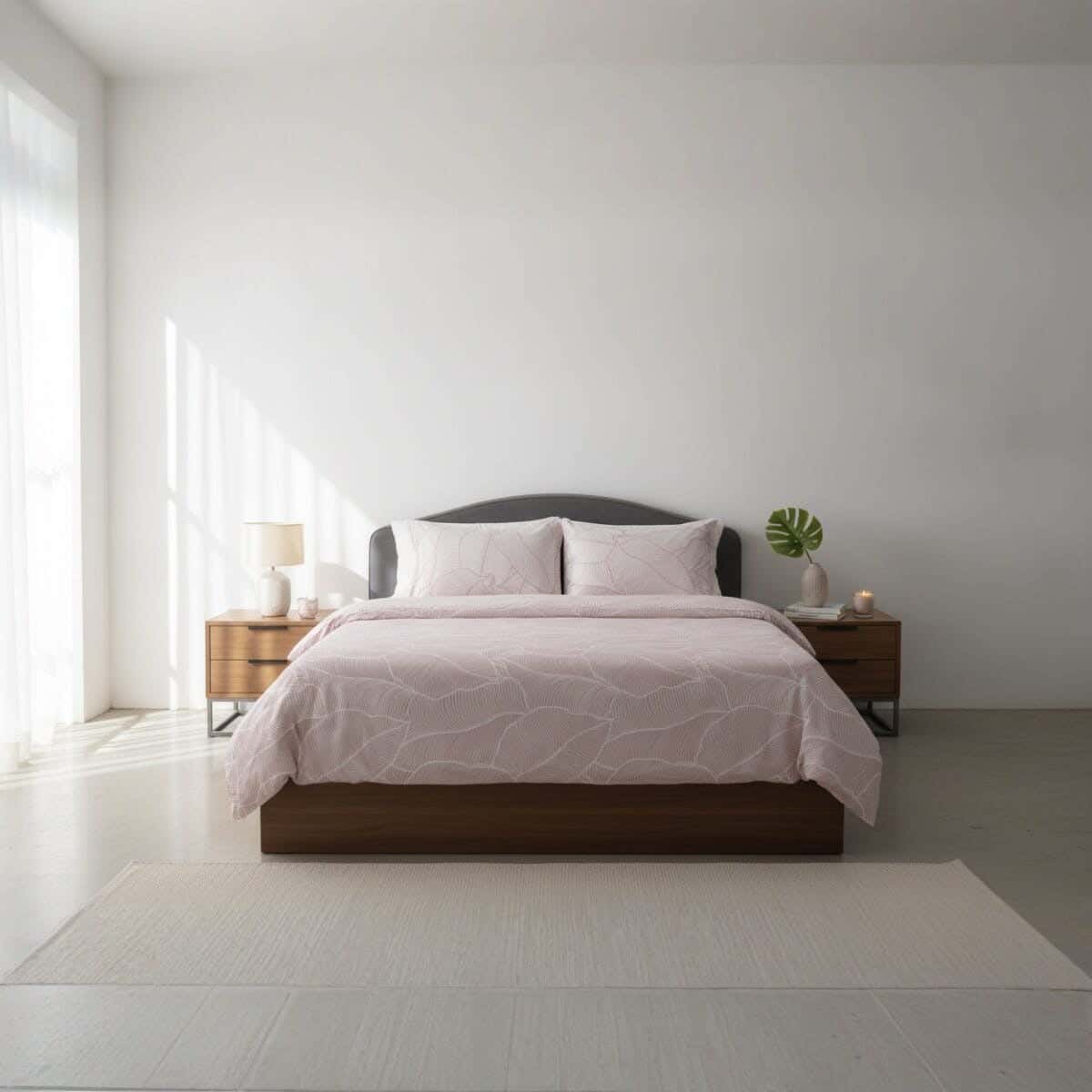 Keeva Cotton Jacquard Bed Sheet Set, 4 Pieces, 240x260 cm, 1900 gm - Cashmere