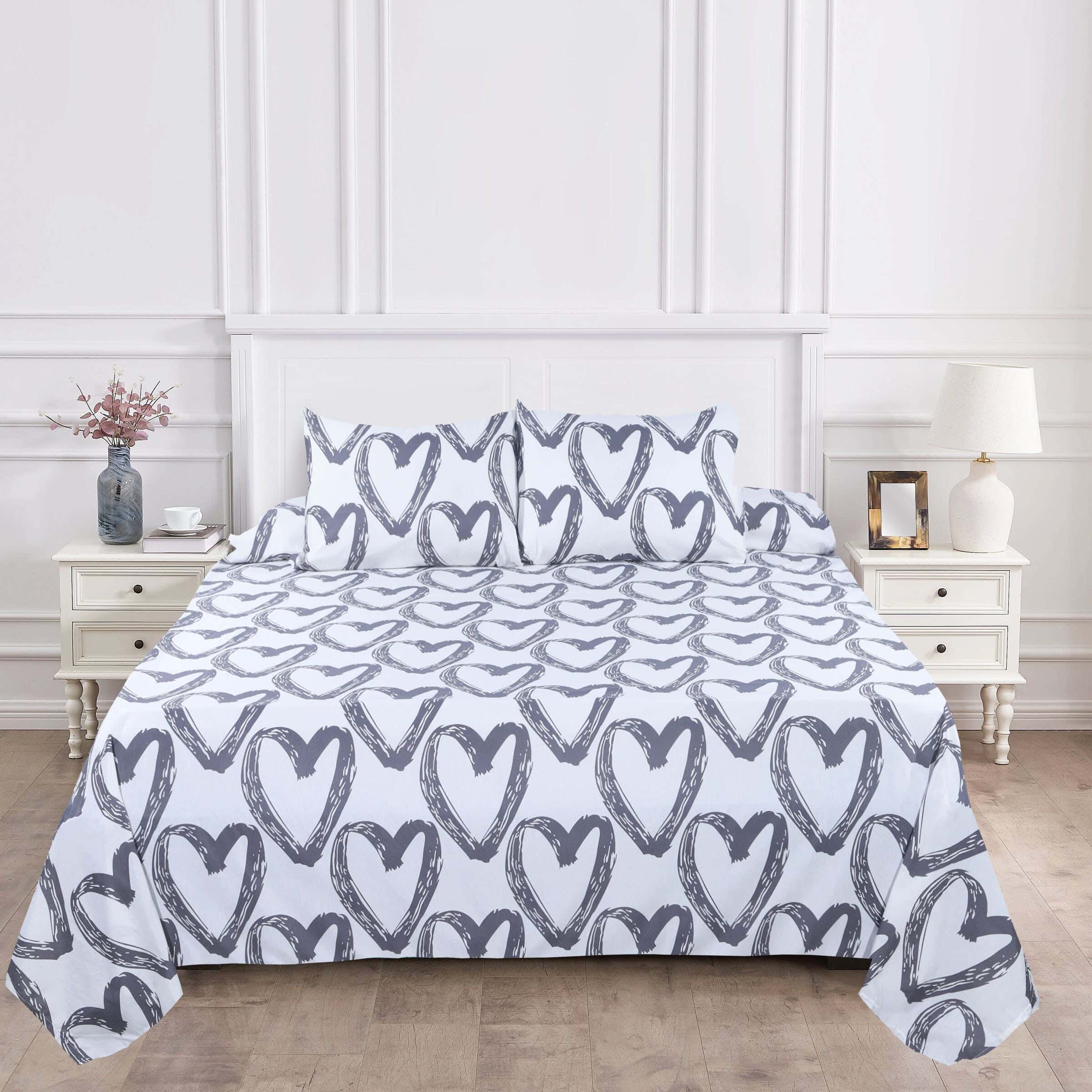 Pupilla Cotton Bedding Sheet Set, 4 Pieces, 240x240 cm, 1300 gm - Multicolor