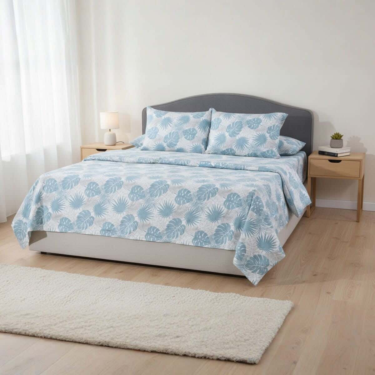 Pupilla Cotton Bedding Sheet Set, 4 Pieces, 240x240 cm, 1300 gm - Multicolor