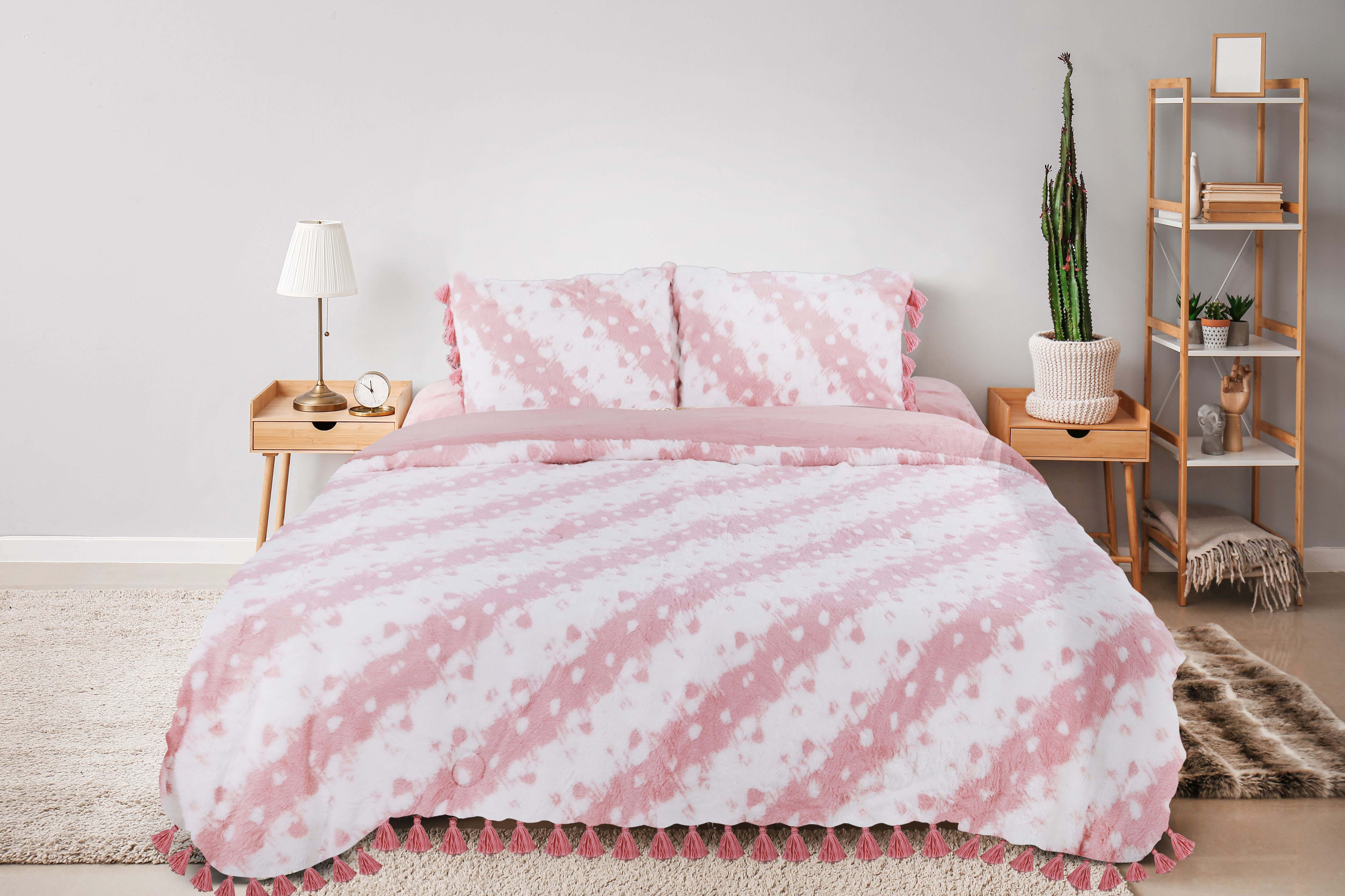 El Alamia Velvet Quilt Set, 4 Pieces, 230x250 cm, 5500 gm - White Cashmere