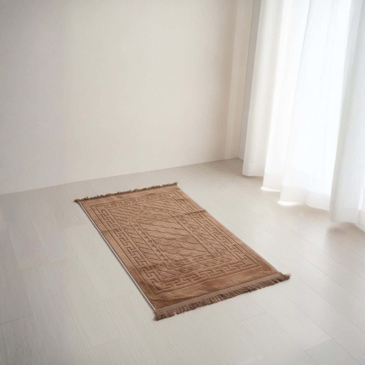 Velvet Prayer Rug, Dots Back, 120×70 cm, approximately 650 grm - Brown