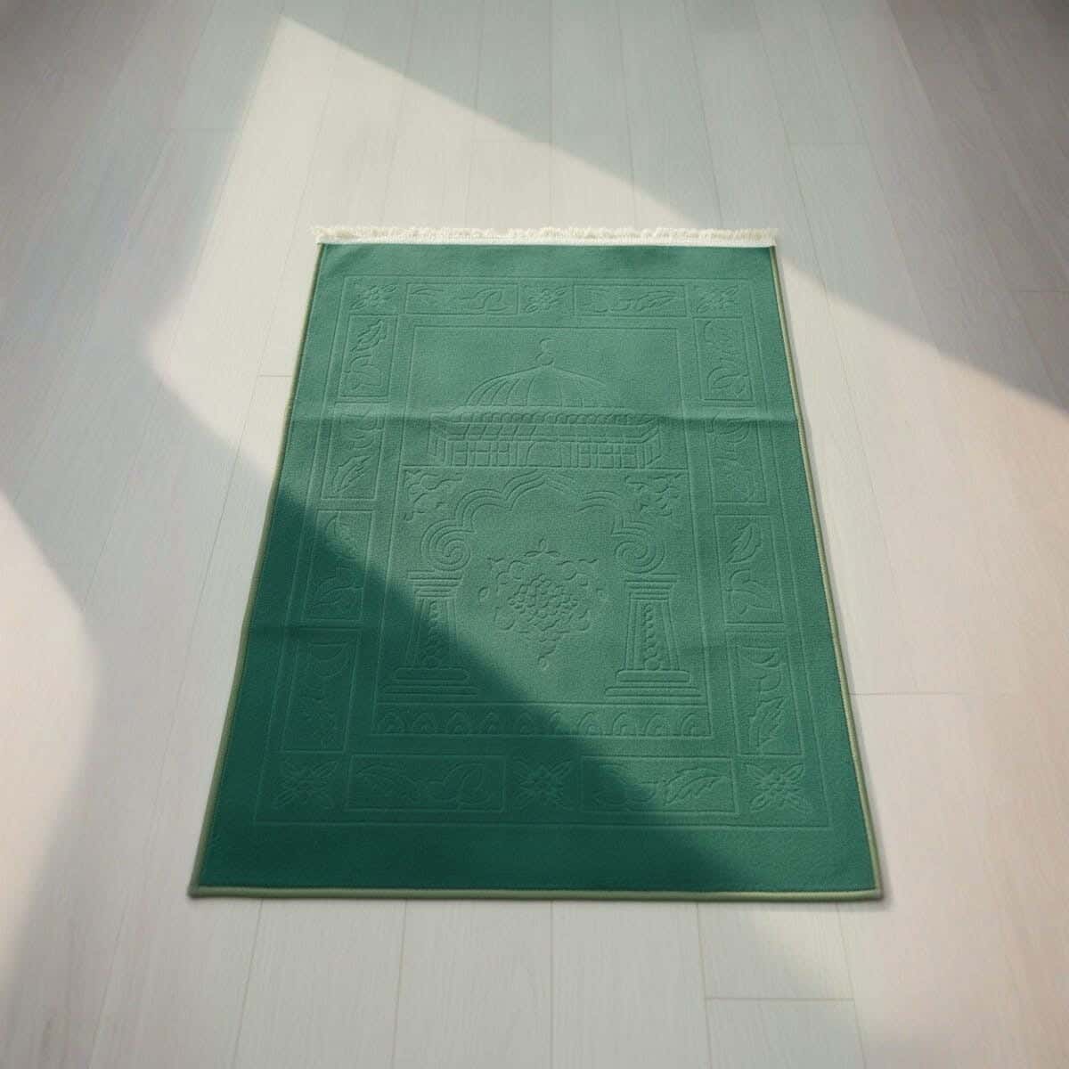 Velvet Prayer Rug, Dots Back, 120×70 cm, approximately 650 grm - Dark Green