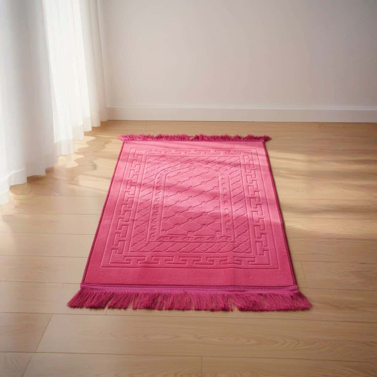 Velvet Prayer Rug, Dots Back, 120×70 cm, approximately 650 grm - Fuchsia