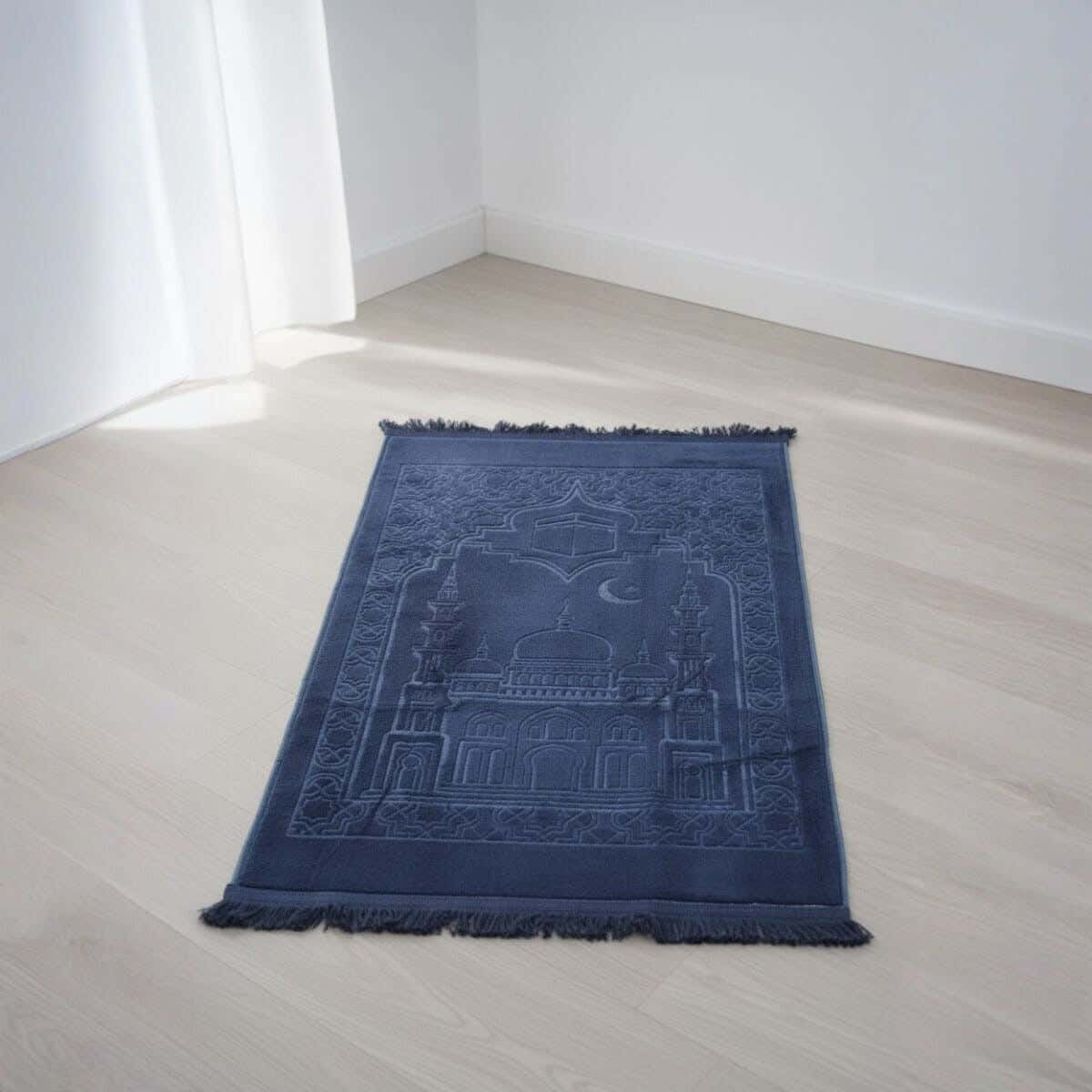 Velvet Prayer Rug, Dots Back, 120×70 cm, approximately 650 grm - Navy