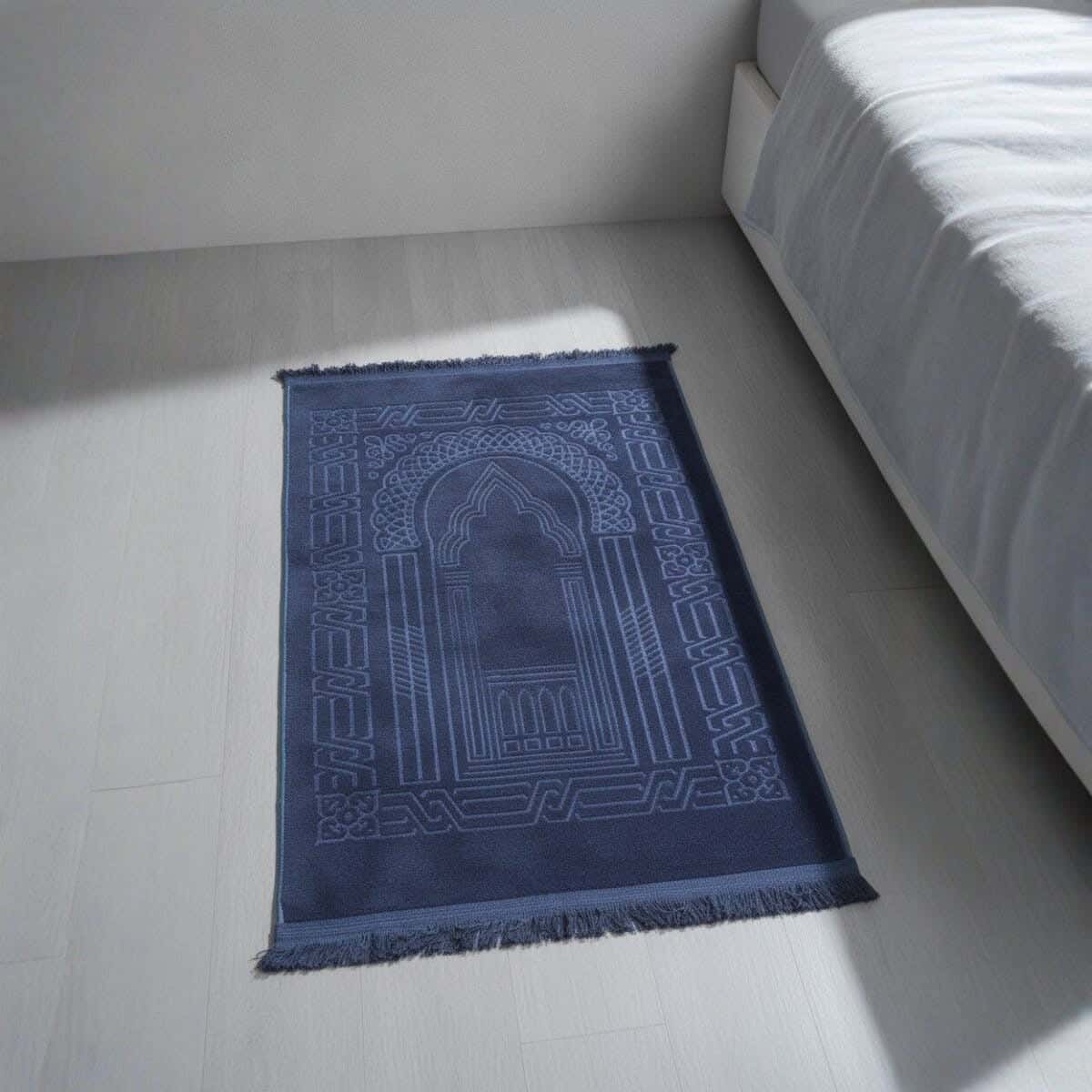 Velvet Prayer Rug, Dots Back, 120×70 cm, approximately 650 grm - Navy