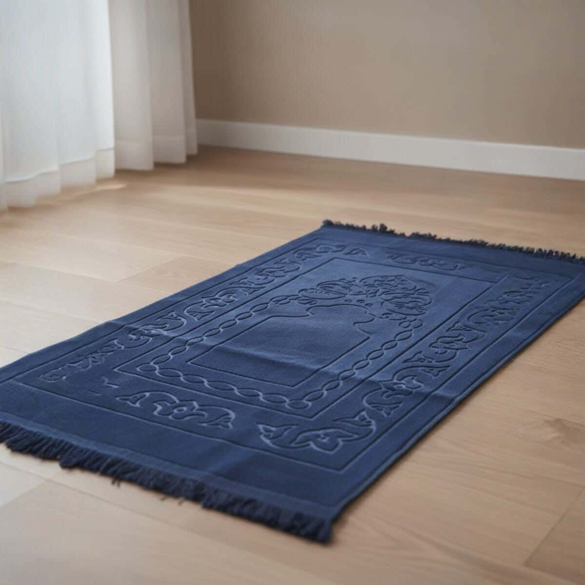 Velvet Prayer Rug, Dots Back, 120×70 cm, approximately 650 grm - Navy