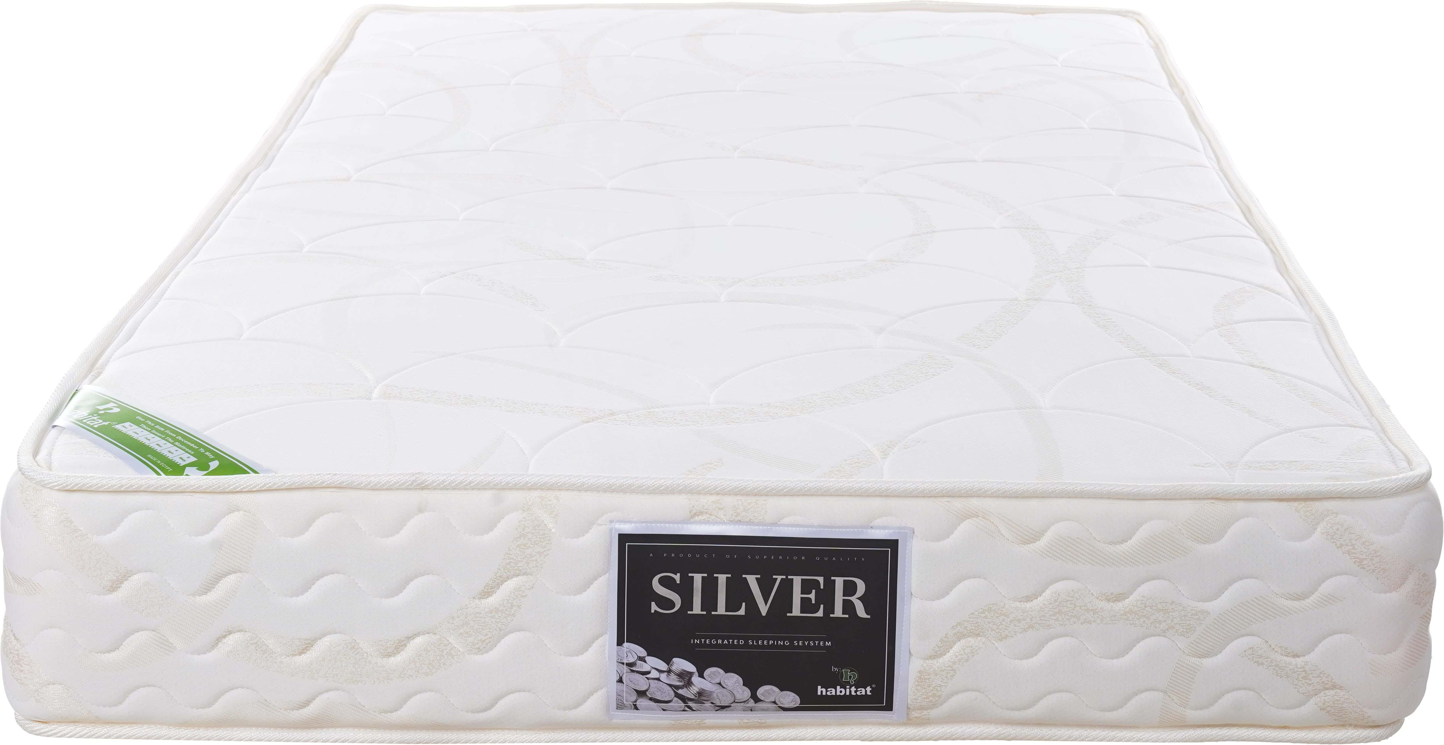 Habitat fabric Silver mattress, Connected Spring, 100×195 cm, 20 cm high - White Beige