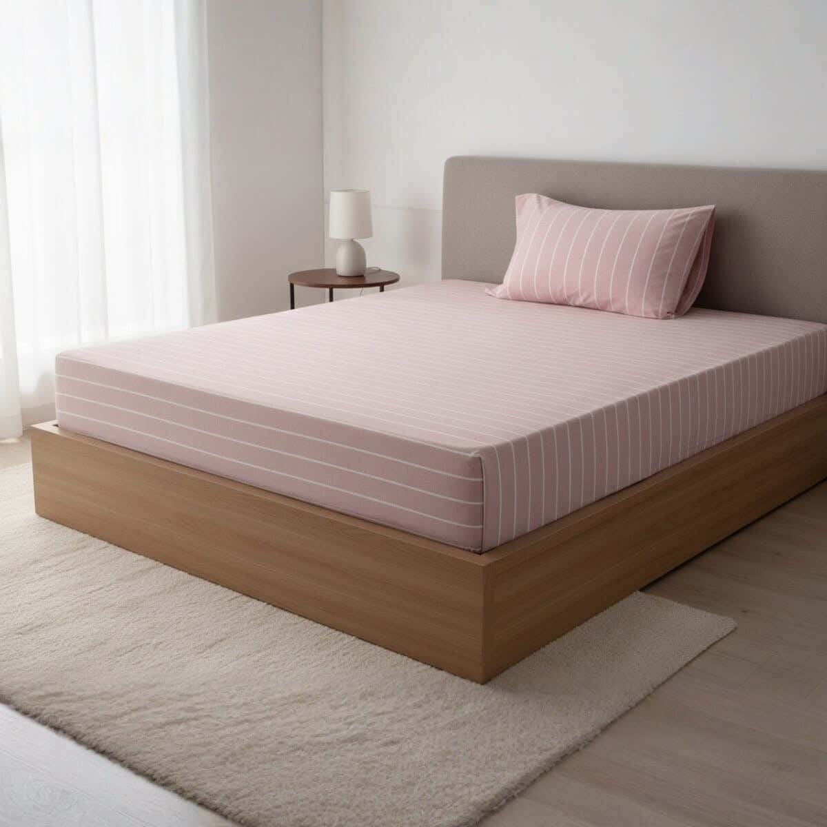 Al Maamoun Cotton Bed Sheet Set, 2 Pieces, 200×120 cm, Approximately 850 grm - Cashmere