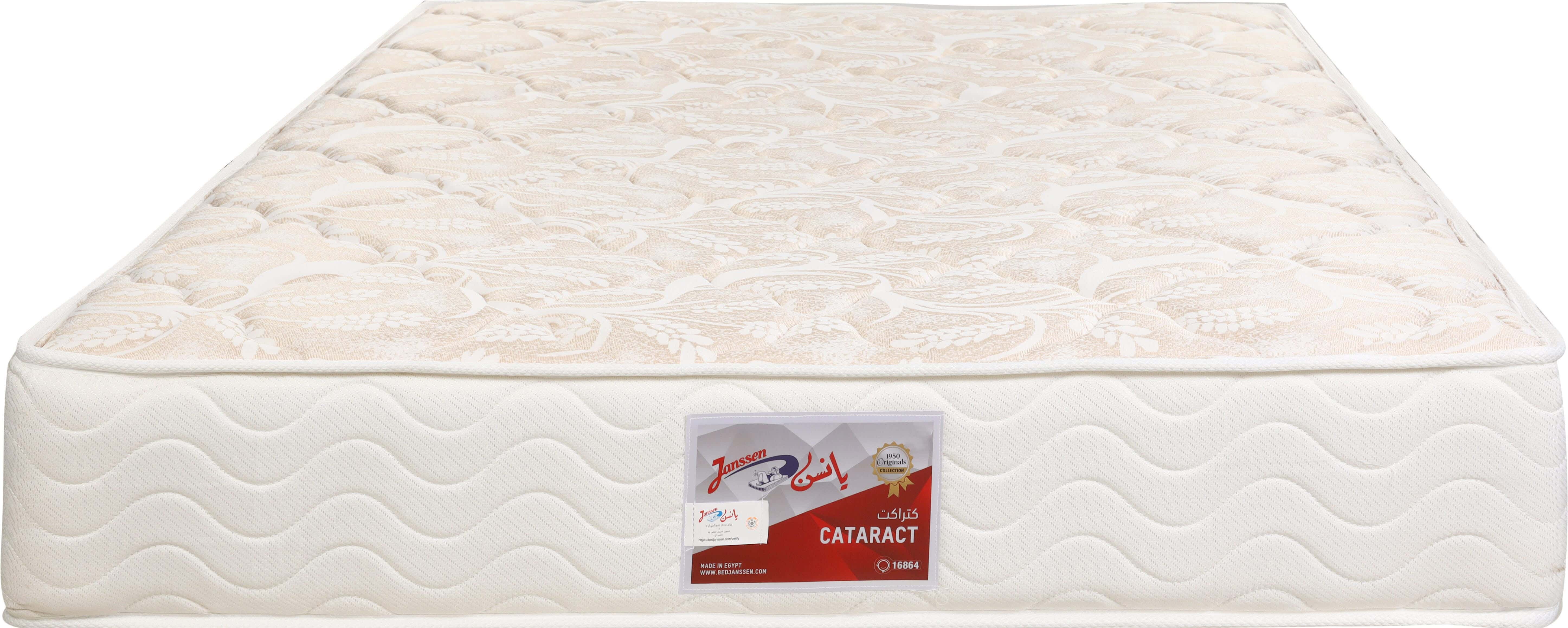 Janssen Double Net Cataract Innerspring Mattress, 100×195 cm, Height 27 cm - Beige White