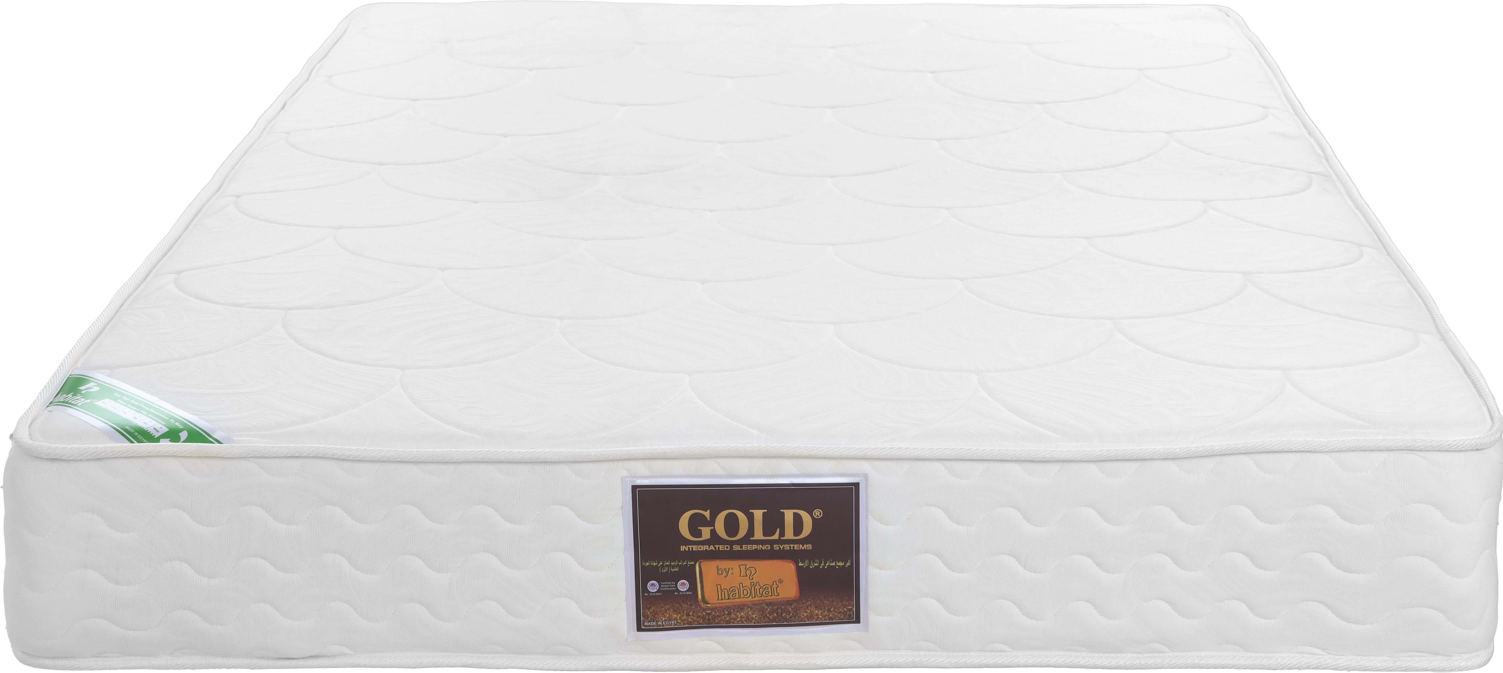 Habitat Gold Jacquard mattress, Connected springs, 150×195 cm, 23 cm high - White