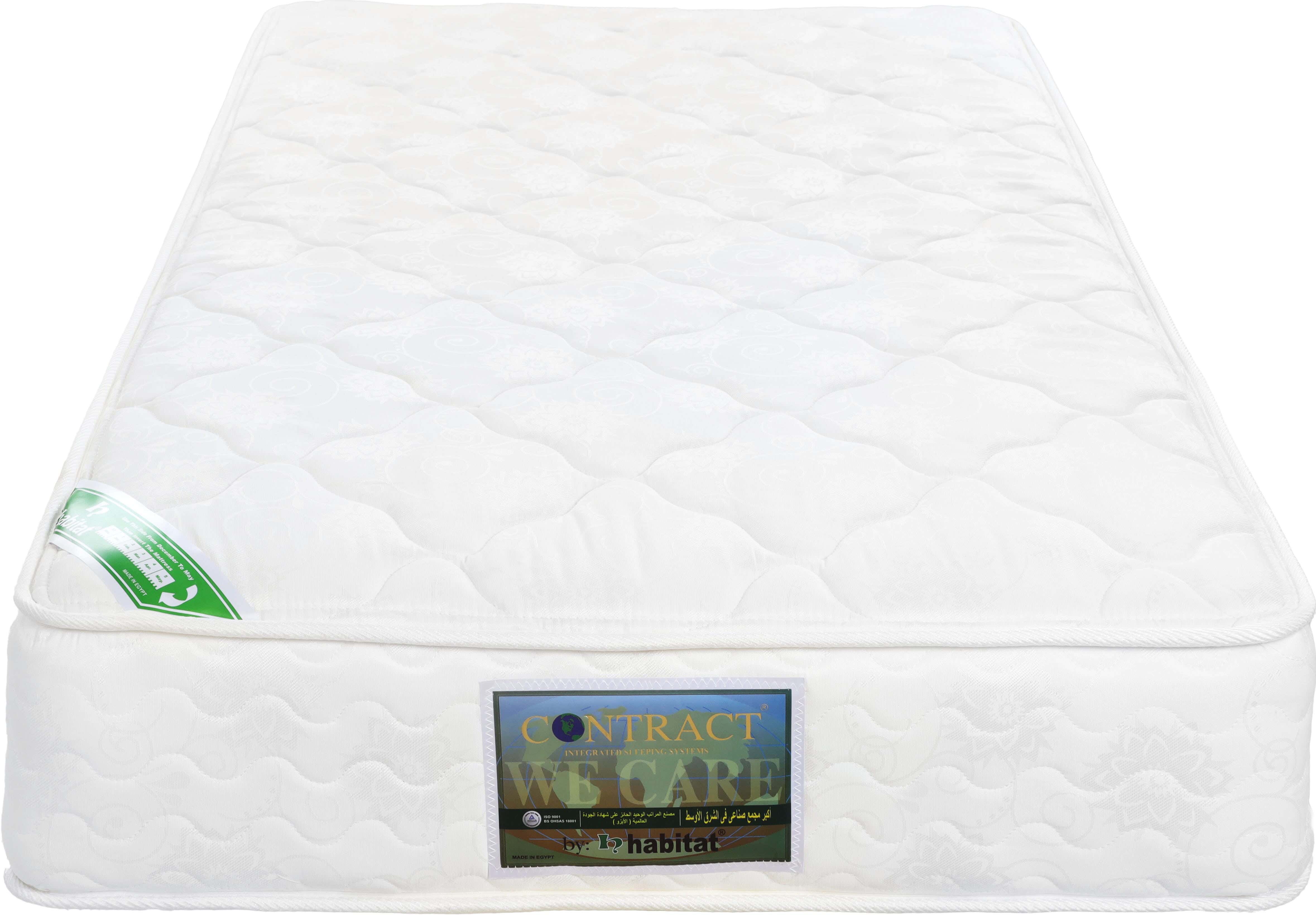 Habitat Jacquard Contract mattress, Connected springs, 150×195 cm, 26 cm high - White