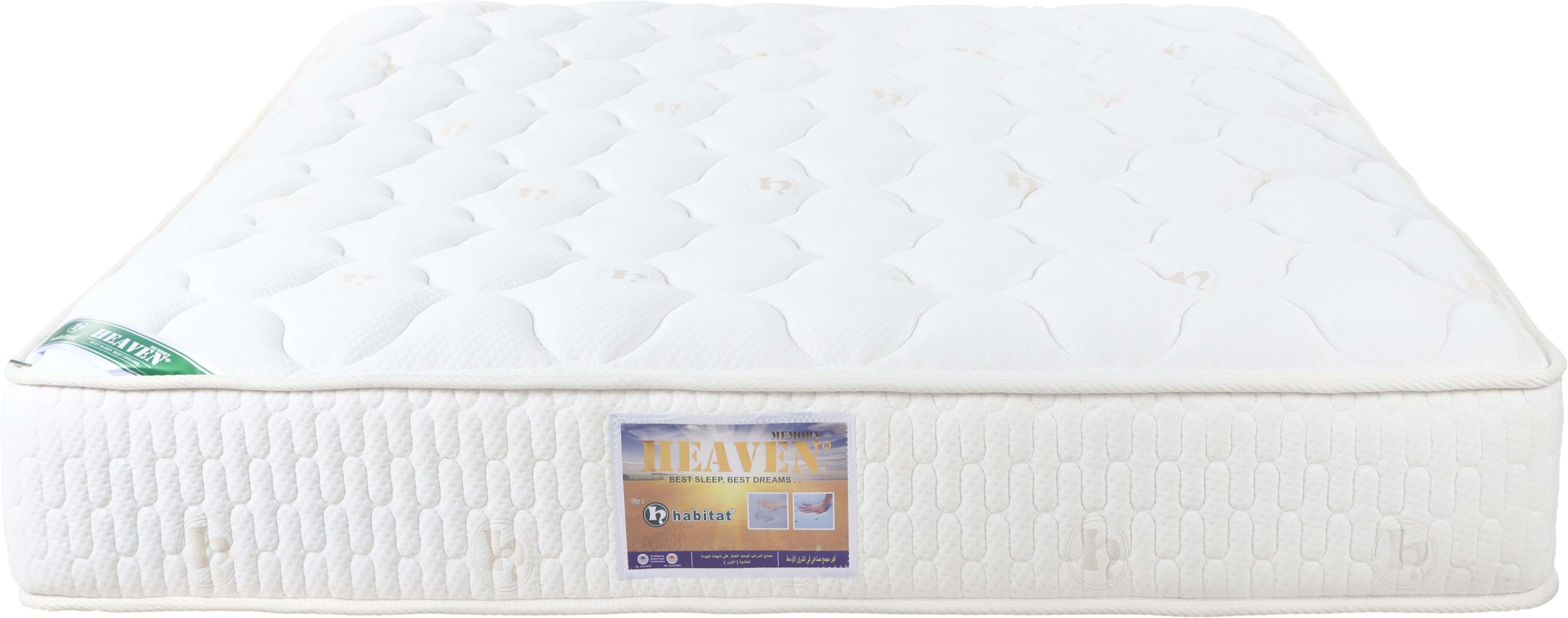 Habitat Heaven Double Net mattress, Separate springs, Memory foam, 160×195 cm, 28 cm high - White Beige