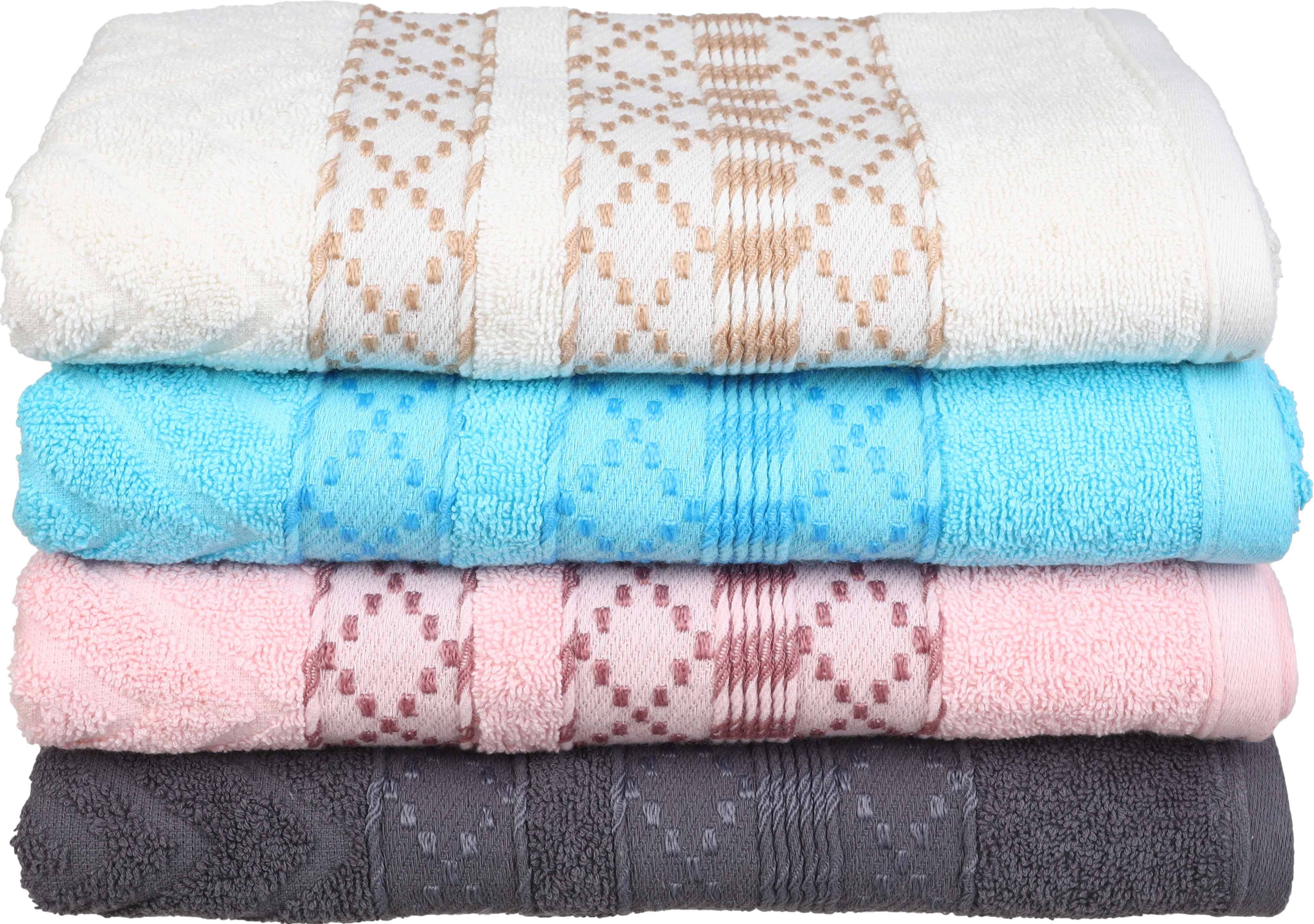 Banotex Jacquard Cotton Towel Set, 4 pieces, 110×55 cm, approximately 300 grm - Multicolor