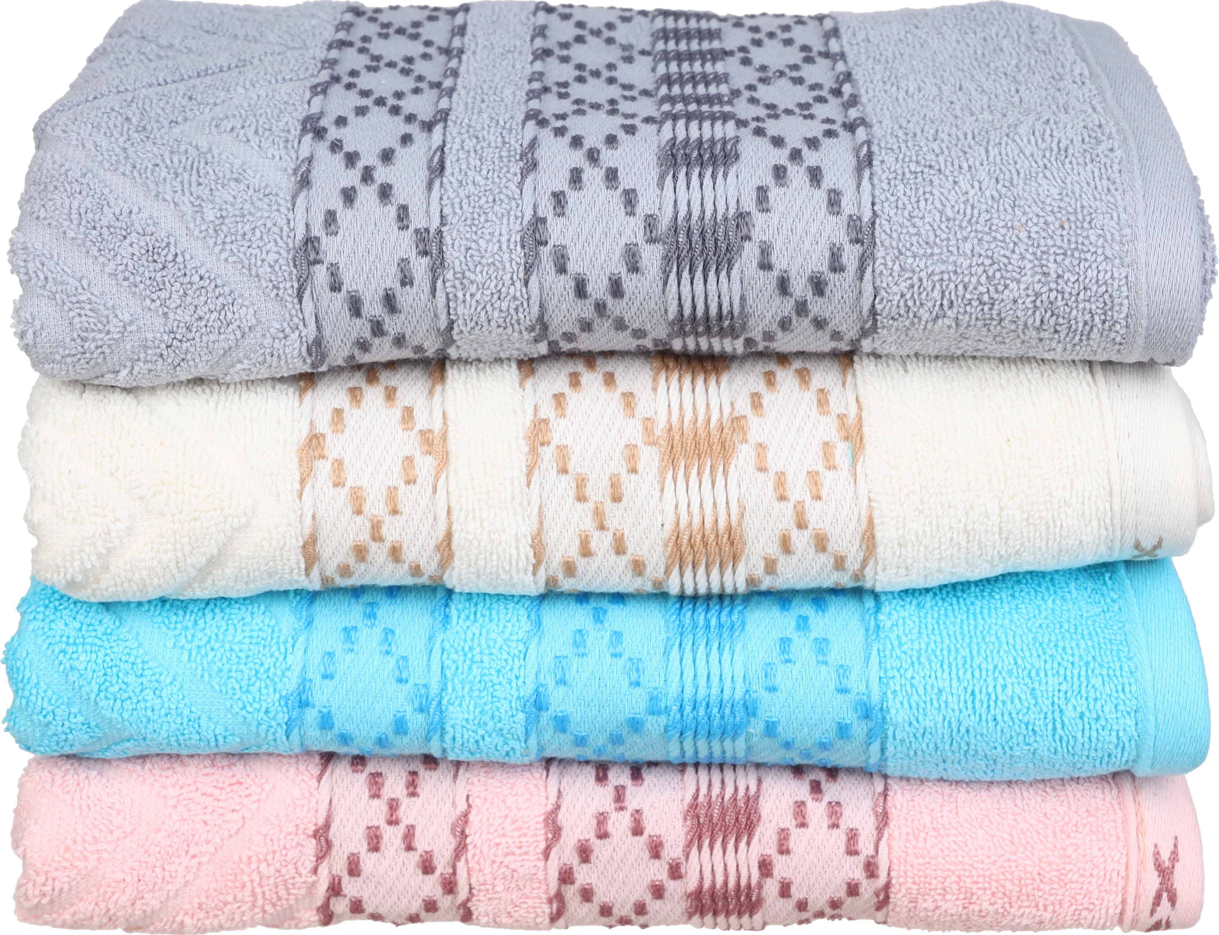 Banotex Jacquard Cotton Towel Set, 4 pieces, 110×55 cm, approximately 300 grm - Multicolor