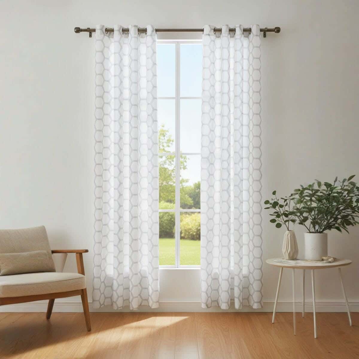 Nageh Tex Linen Curtain With Rings, 135×250 Cm, Approximately 450 - (One Piece)