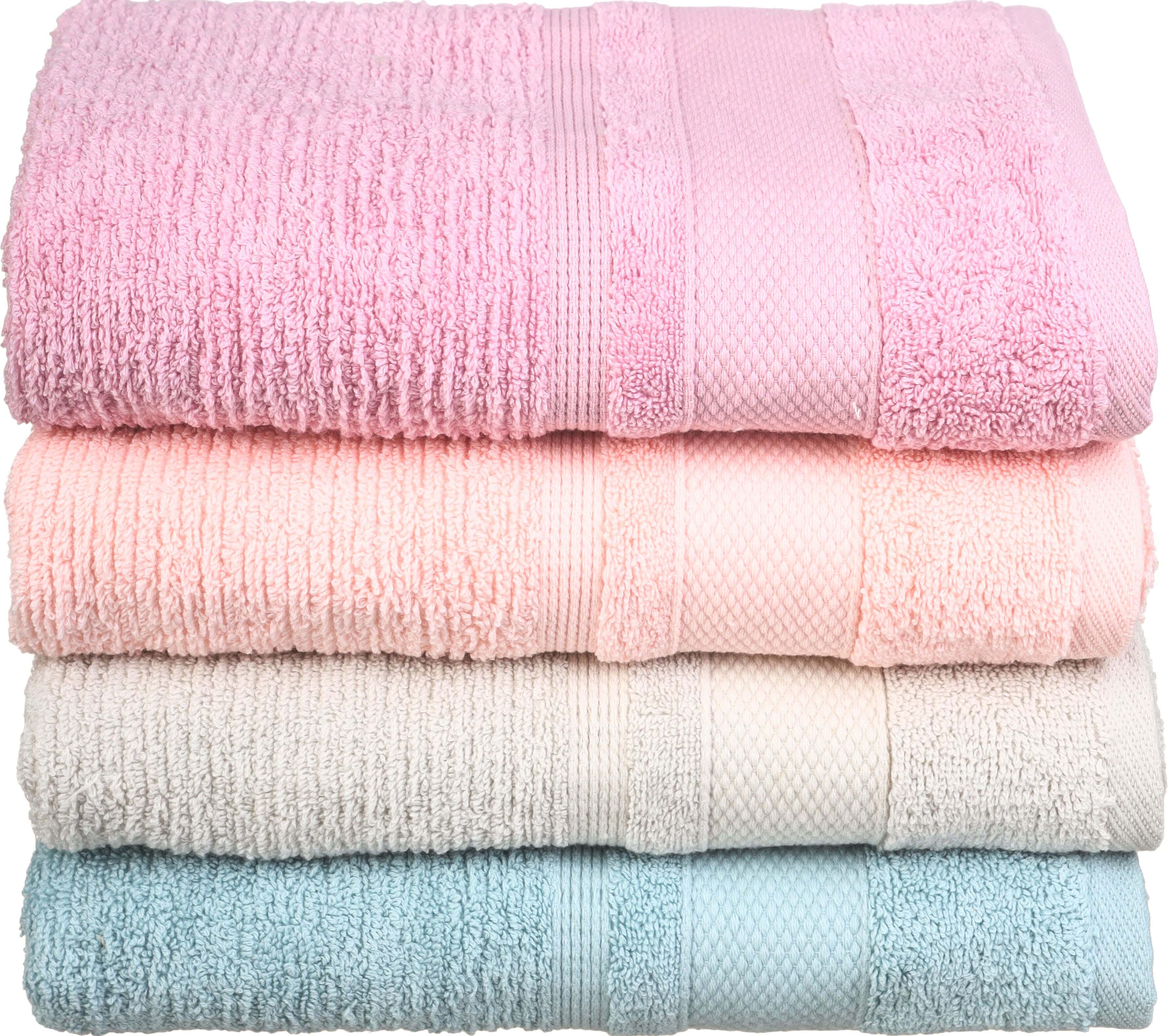 Orliva Jacquard Cotton Towel Set, 4 pieces, 100×50 cm, approximately 375 grm - Multicolor