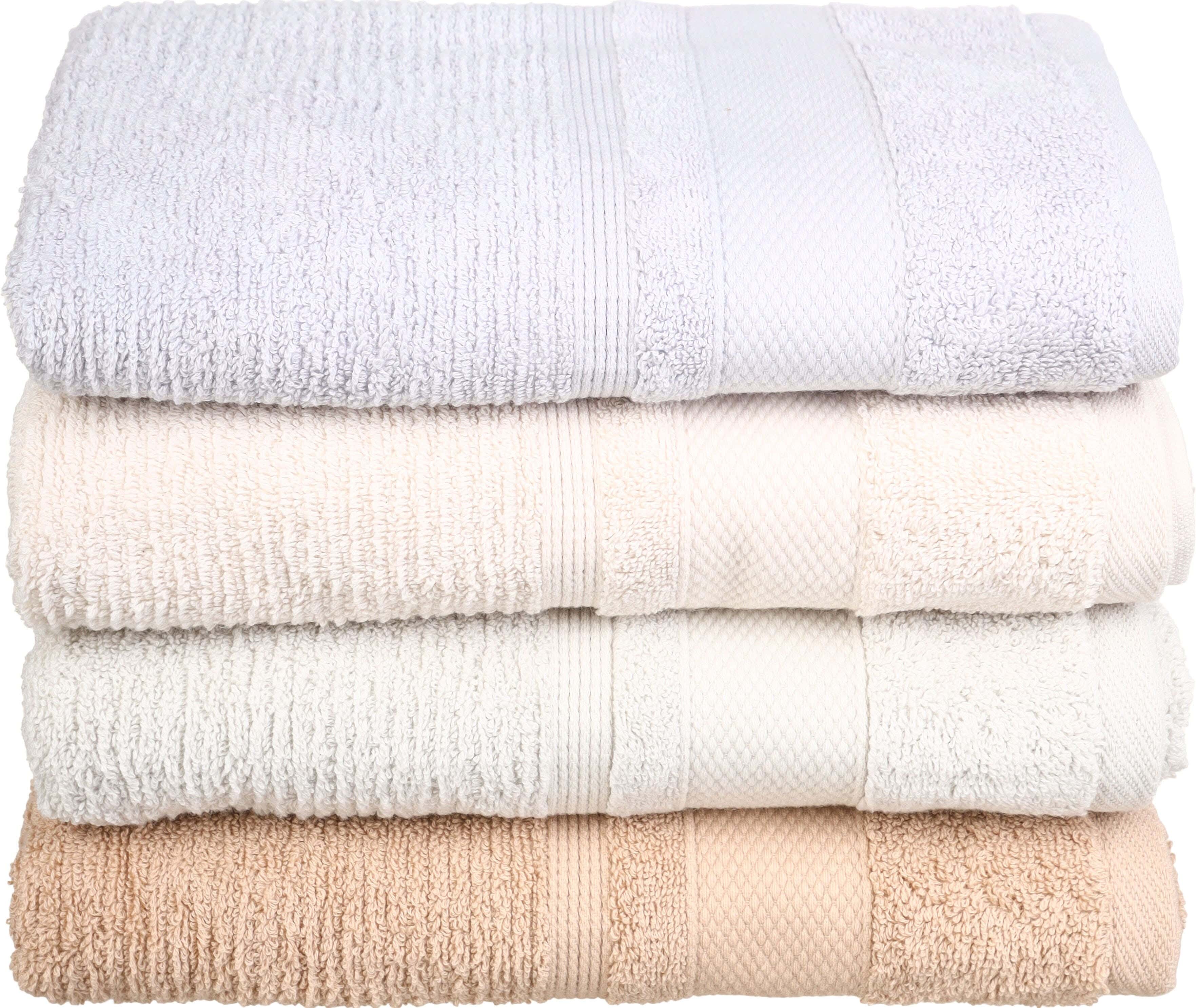 Orliva Jacquard Cotton Towel Set, 4 pieces, 100×50 cm, approximately 375 grm - Multicolor