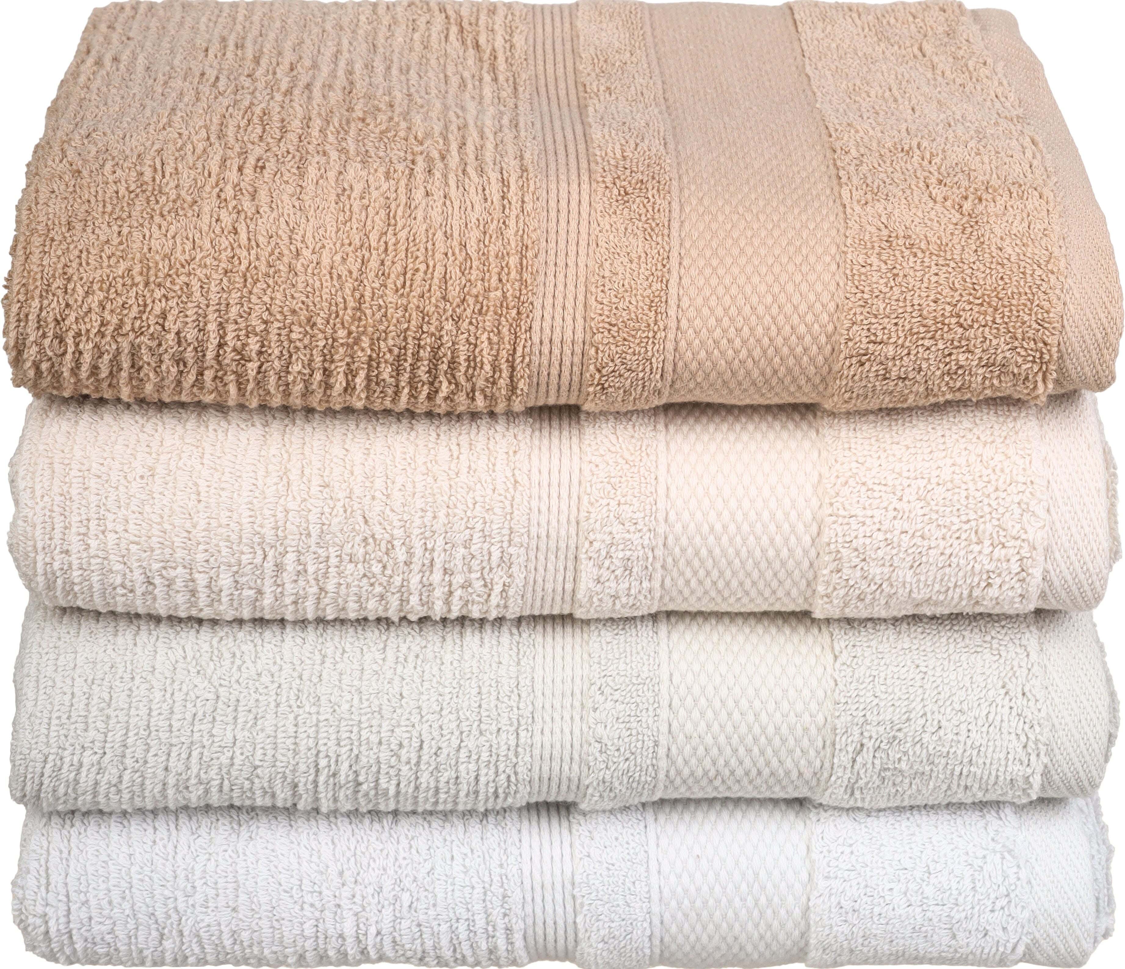 Orliva Jacquard Cotton Towel Set, 4 pieces, 100×50 cm, approximately 375 grm - Multicolor