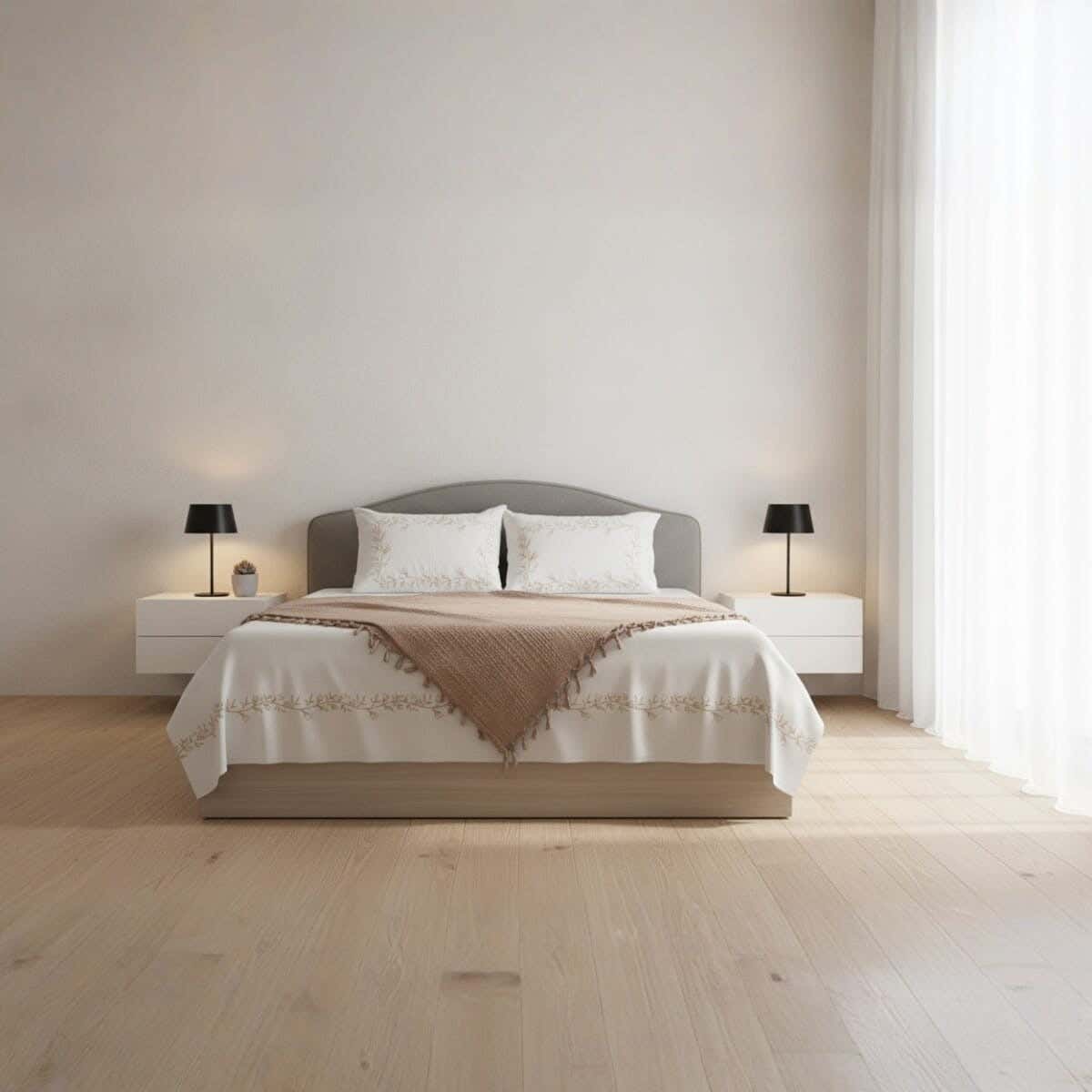 Berry Home Cotton Comforter Set with Bed Sheet, 4 Pieces, 235x240 cm, 4170 gm - Coffee White
