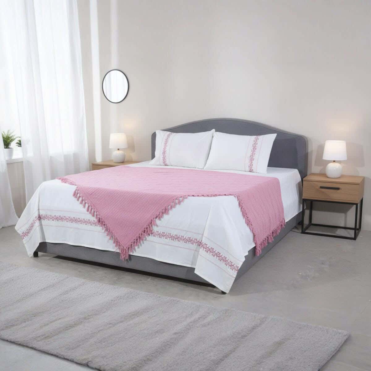 Berry Home Cotton Comforter Set with Bed Sheet, 4 Pieces, 235x240 cm, 4290 gm - Cashmere White