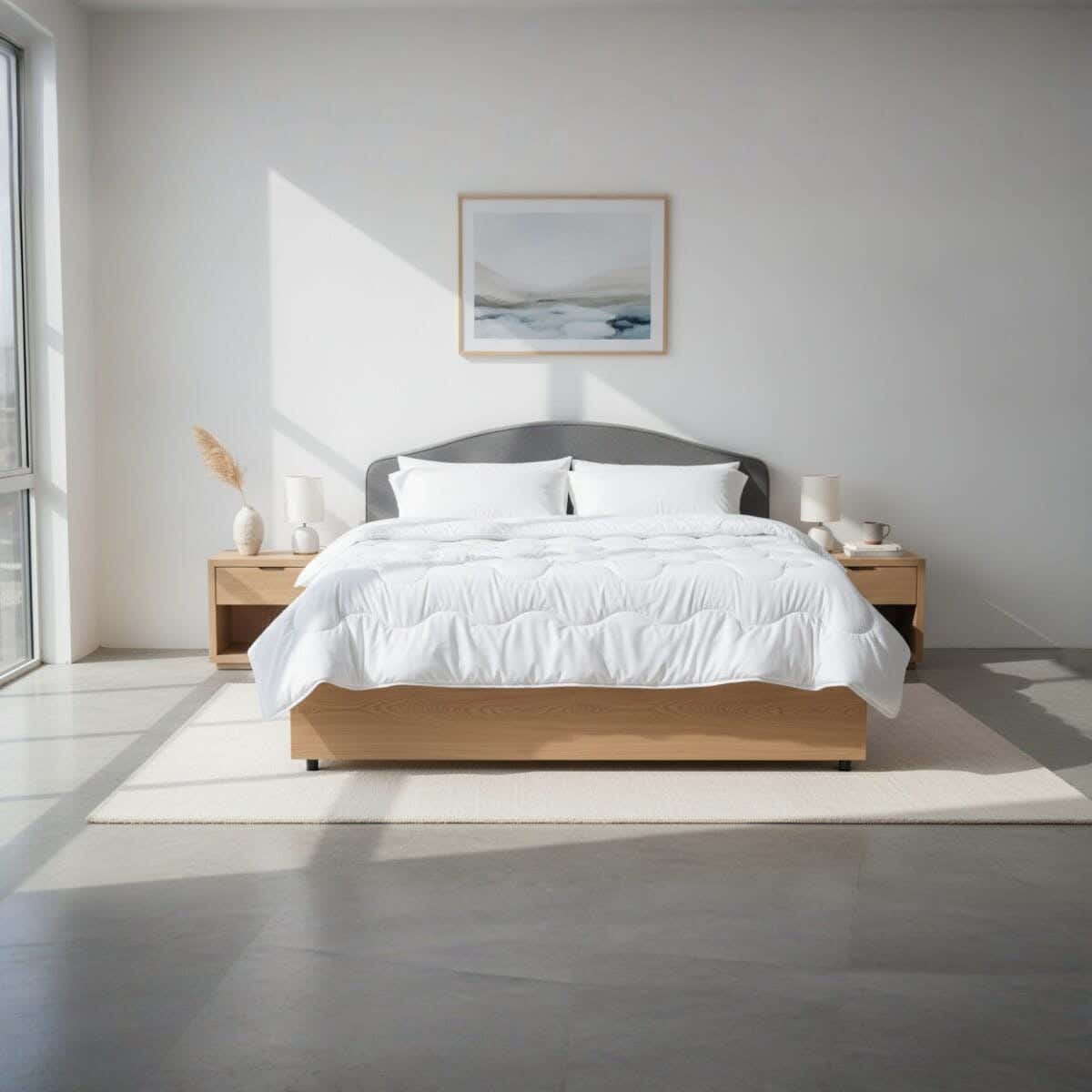 Bed&Bed Microfiber Quilt, 240×180 cm, 3200 gm - White