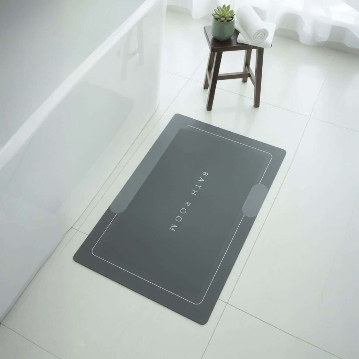 Rubber Bathroom Mat, 50×80 Cm - Dark Grey