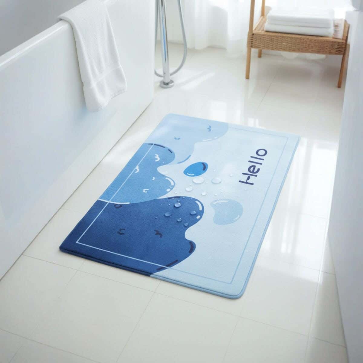 Rubber Bathroom Mat, 50×80 Cm - Multicolor