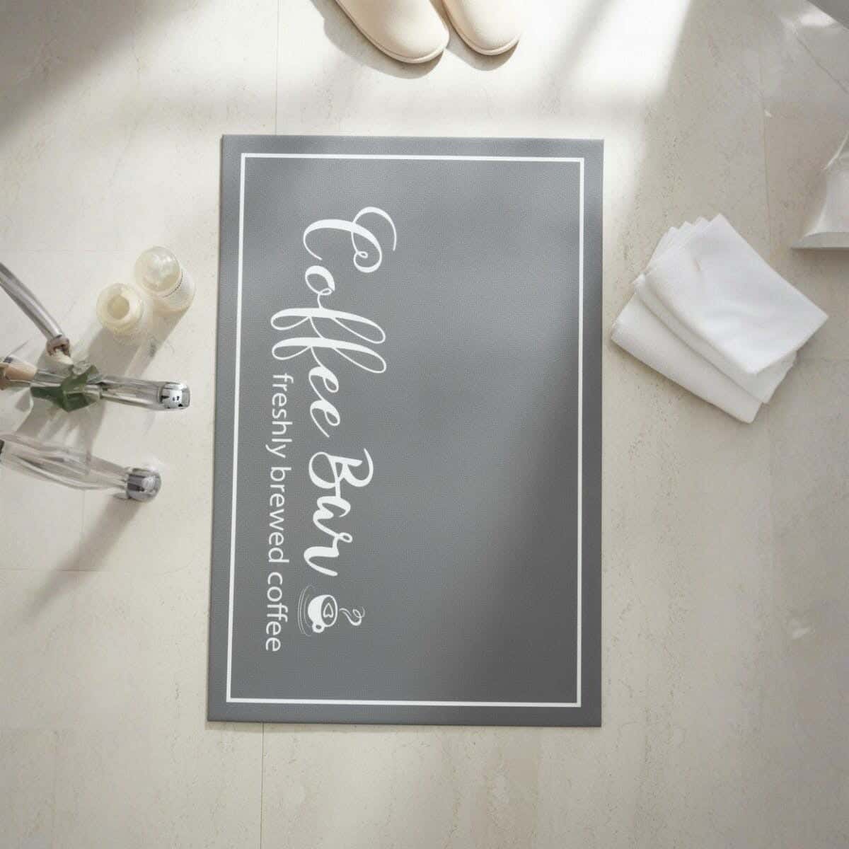 Rubber Bathroom Mat, 60×40 cm - Dark Grey