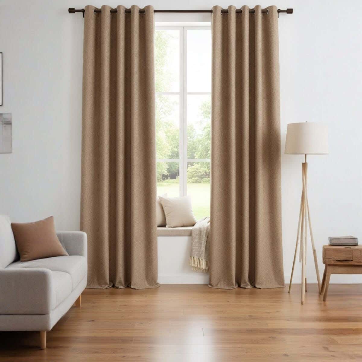 Hariri Chenille curtain with Rings, 135×260 cm, approximately 1650 grm - Coffee