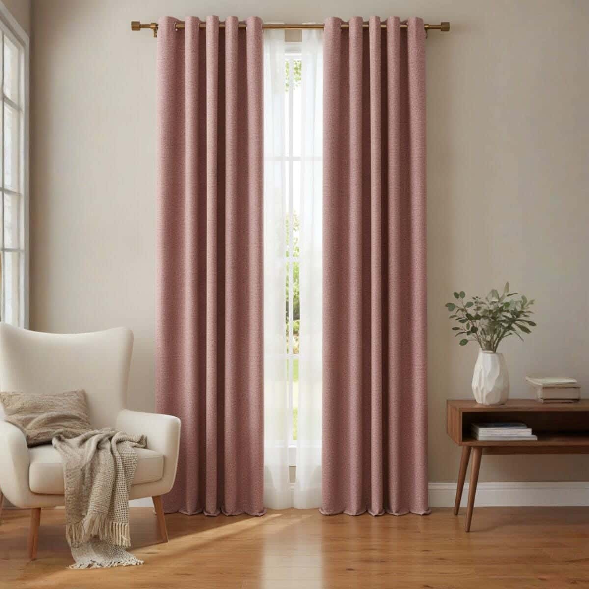 Hariri Chenille curtain with Rings, 135×260 cm, approximately 1650 grm - Cashmere