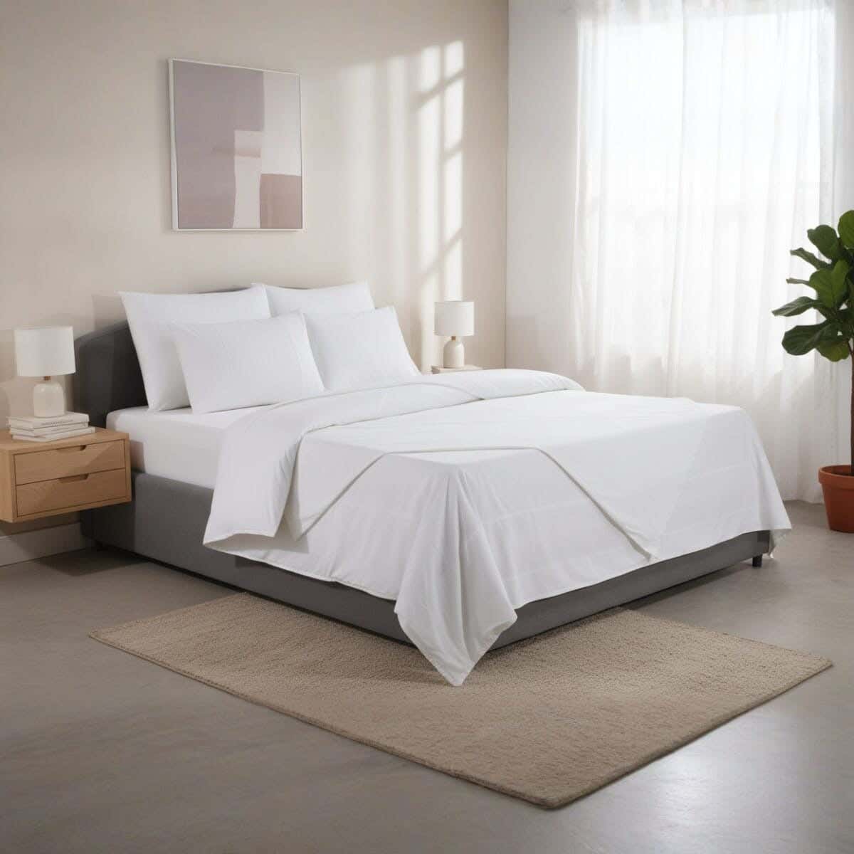 Relax Cotton Quilt Cover Set, 6 Pieces, 240x220 cm, 3670 gm - Off White