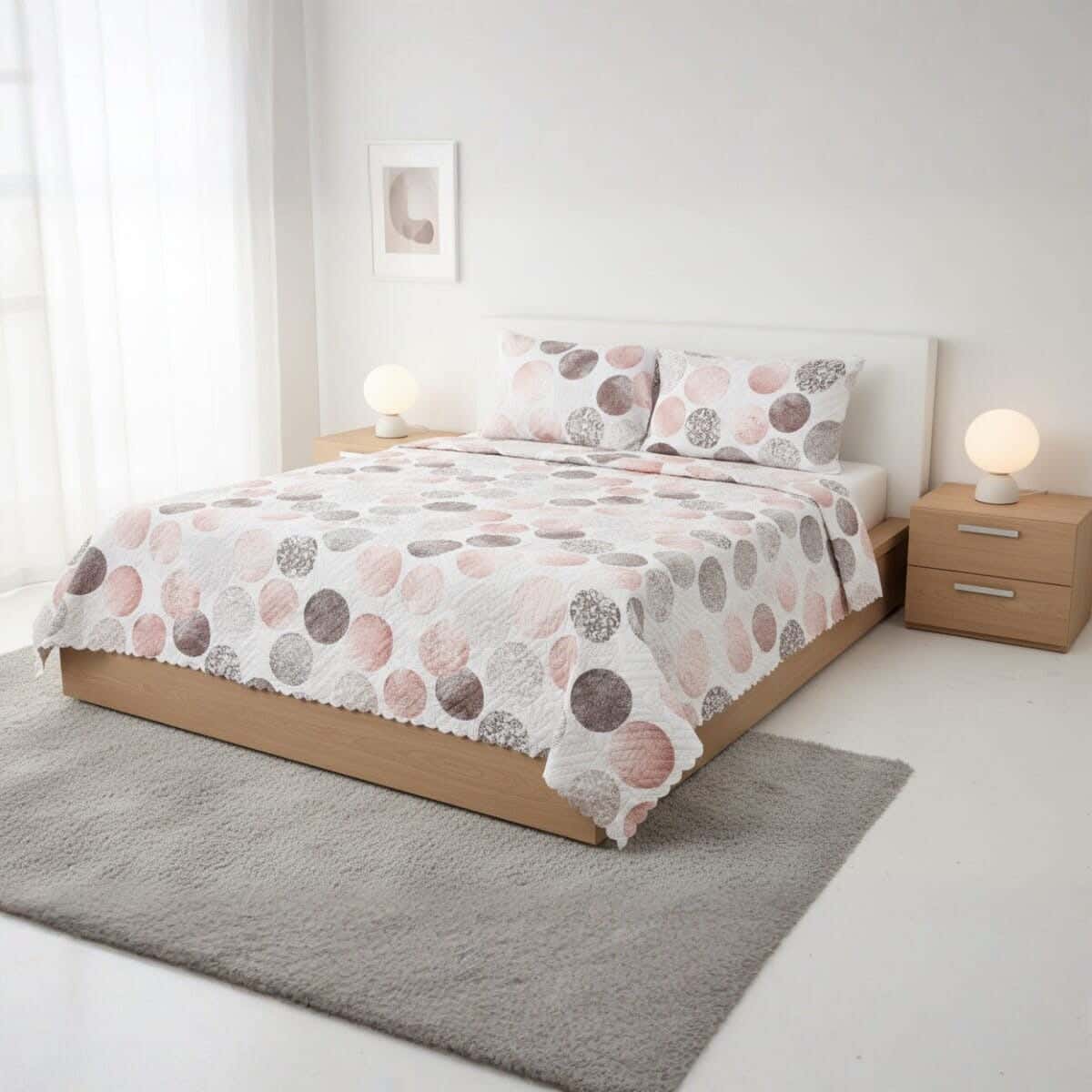 Microfiber Comforter set, 3 pieces, 220×240 cm, 2190 gm - Multicolor