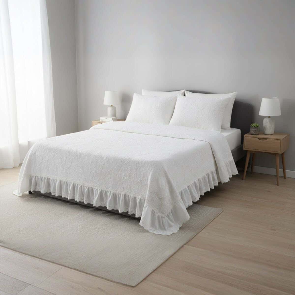 Soft Chanelia Bedding Sheet Set, 6 Pieces, Approximately 5000 gm - Off White