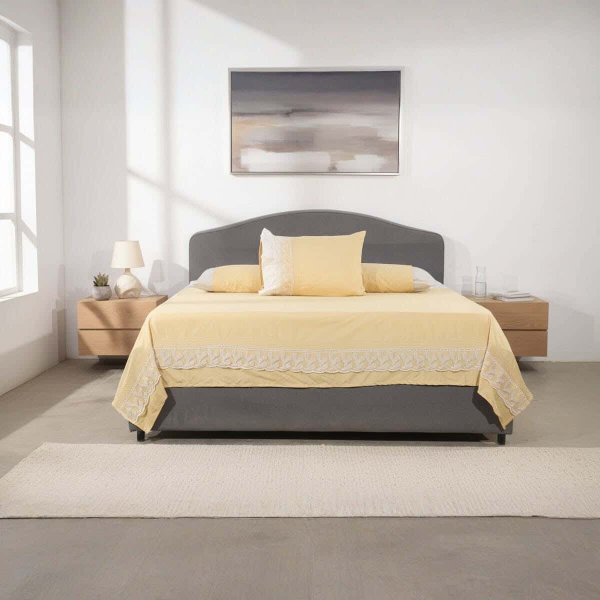 Microfiber Kids Bed Sheet Set, 6 pieces, 200×240 cm, 2185 gm - Beige