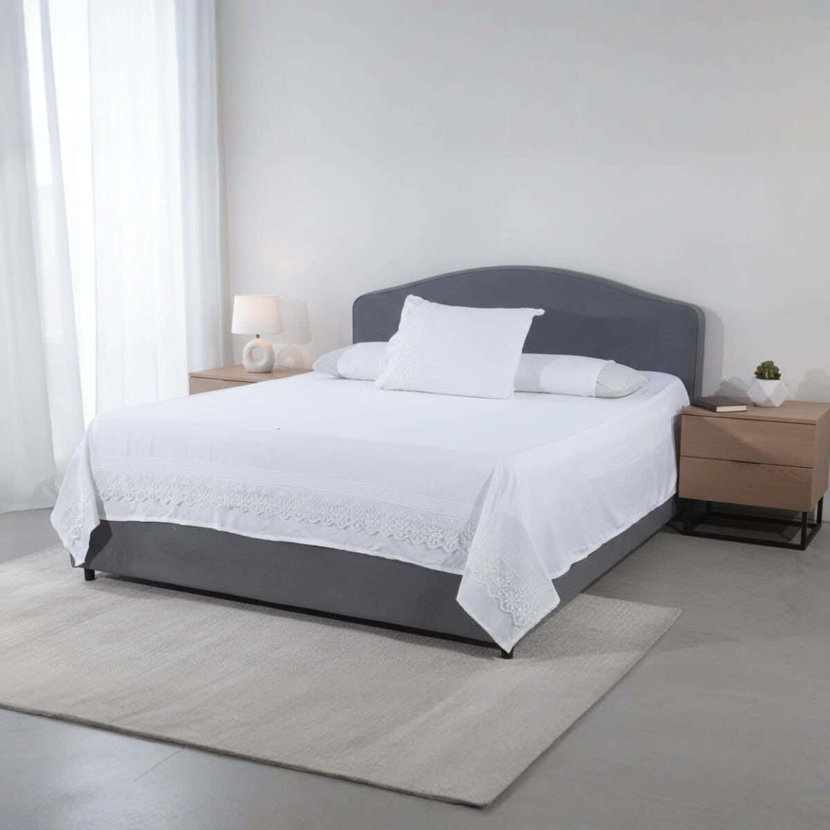 Microfiber Children Bed Sheet Set, 6 Pieces, 240×200 cm, 2185 gm - Off White