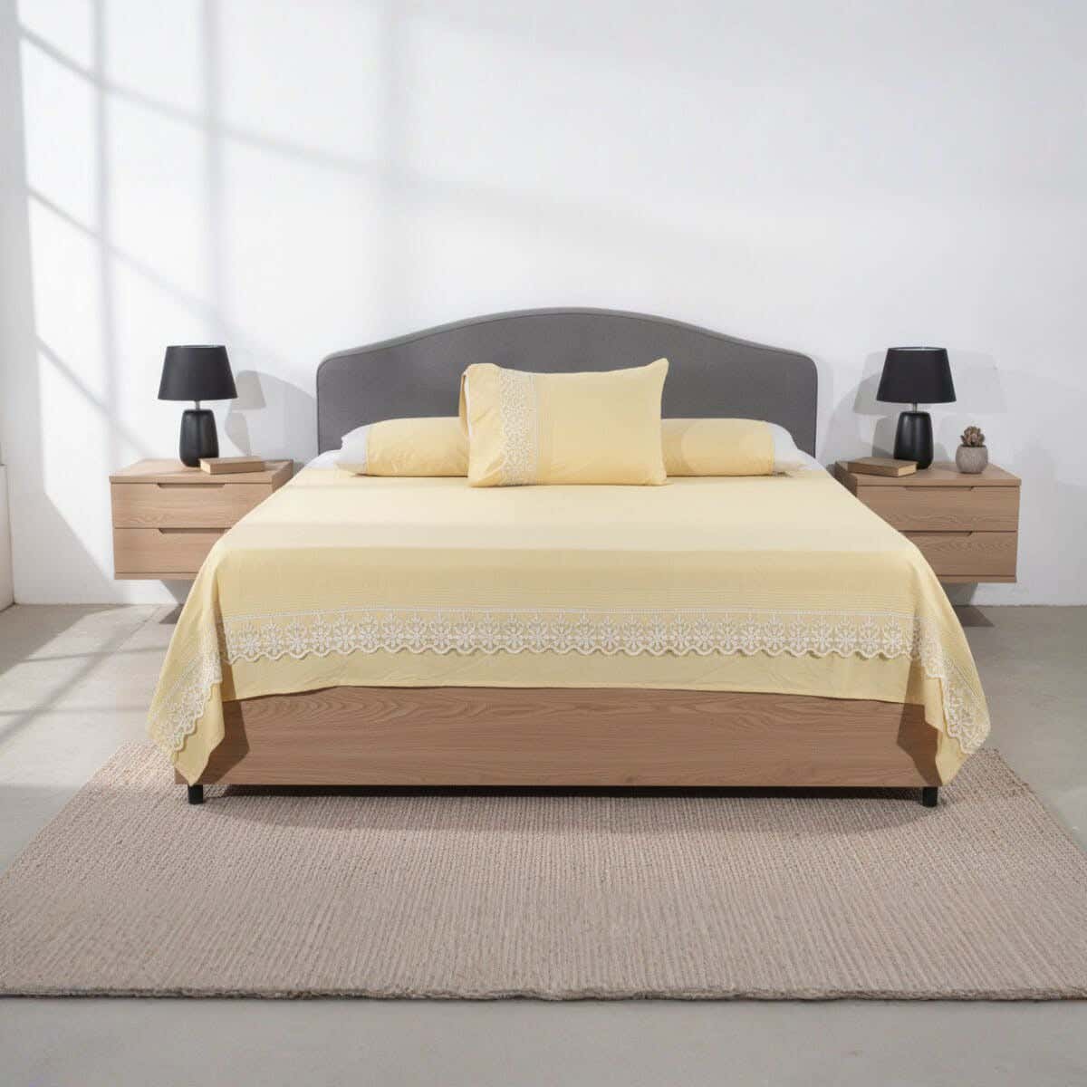 Microfiber Children Bed Sheet Set, 6 Pieces, 240×200 cm, 2185 gm - Beige