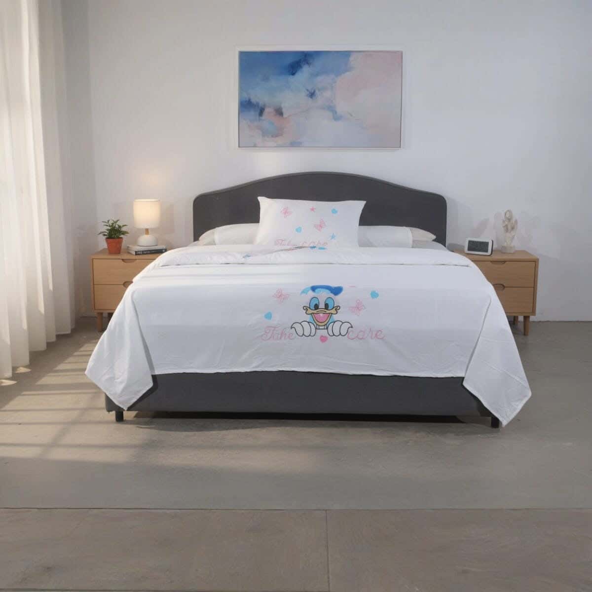 Kinzy Bed Microfiber Children Bed Sheet Set, 6 Pieces, 240×180 cm, 2375 gm - Off White