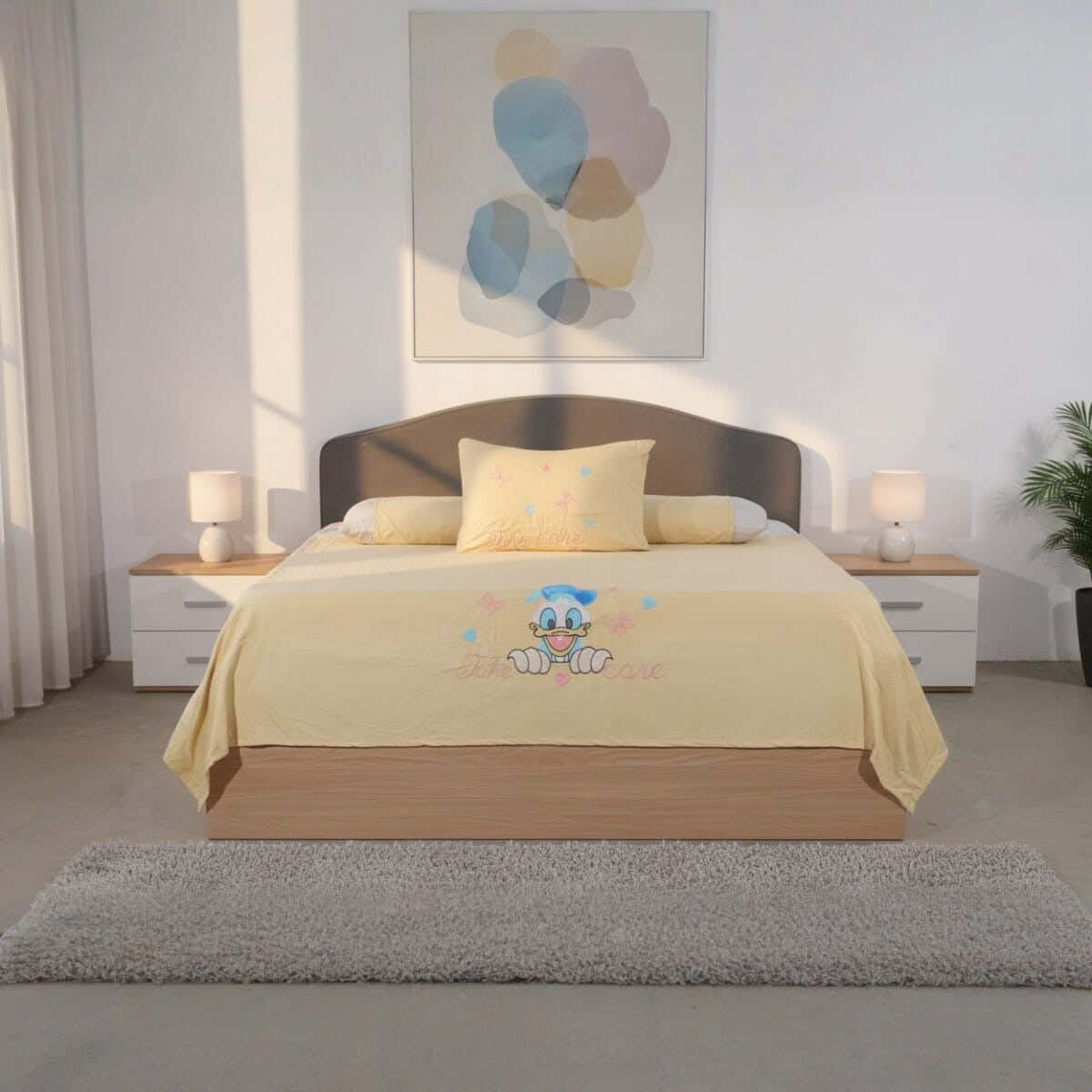 Kinzy Bed Microfiber Children Bed Sheet Set, 6 Pieces, 240×180 cm, 2375 gm - Coffee