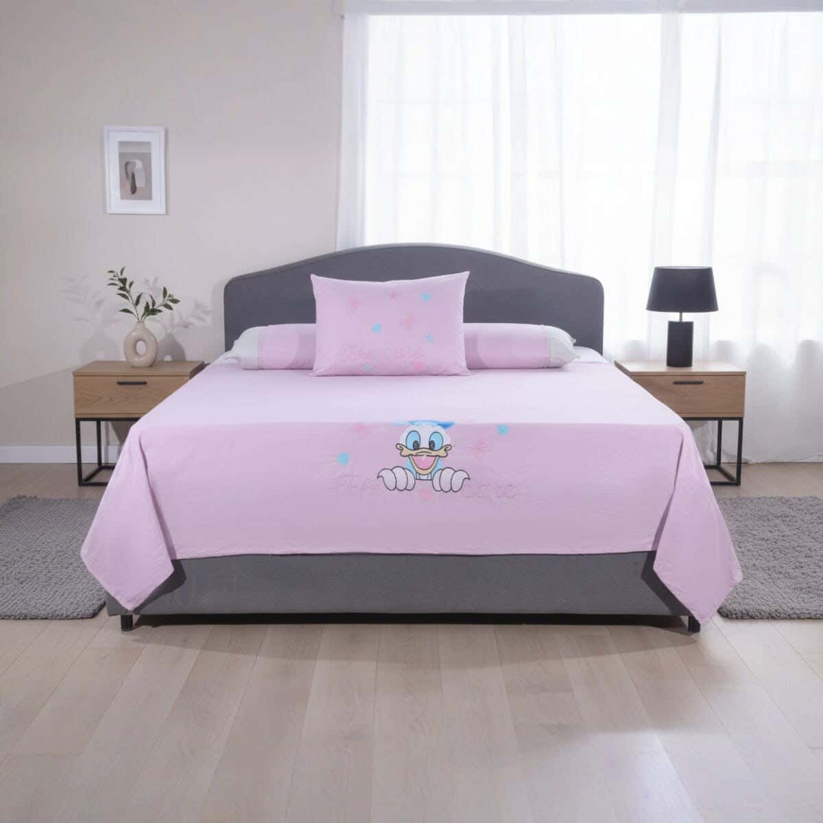 Kinzy Bed Microfiber Children Bed Sheet Set, 6 Pieces, 240×180 cm, 2375 gm - Mauve
