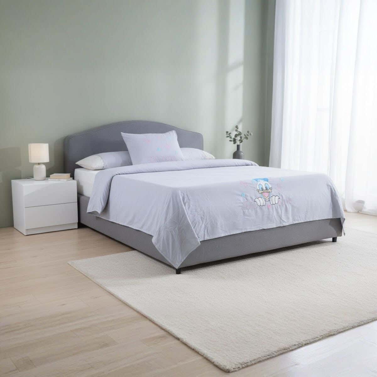 Kinzy Bed Microfiber Children Bed Sheet Set, 6 Pieces, 240×180 cm, 2375 gm - Grey