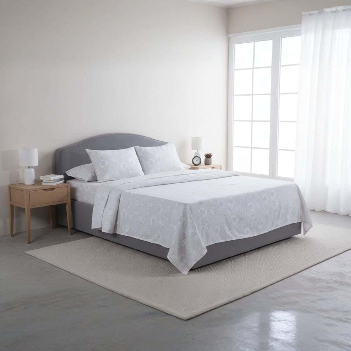Morano Microfiber Bed Sheet Set, 4 Pieces, 240x260 cm, 1100 g - Grey
